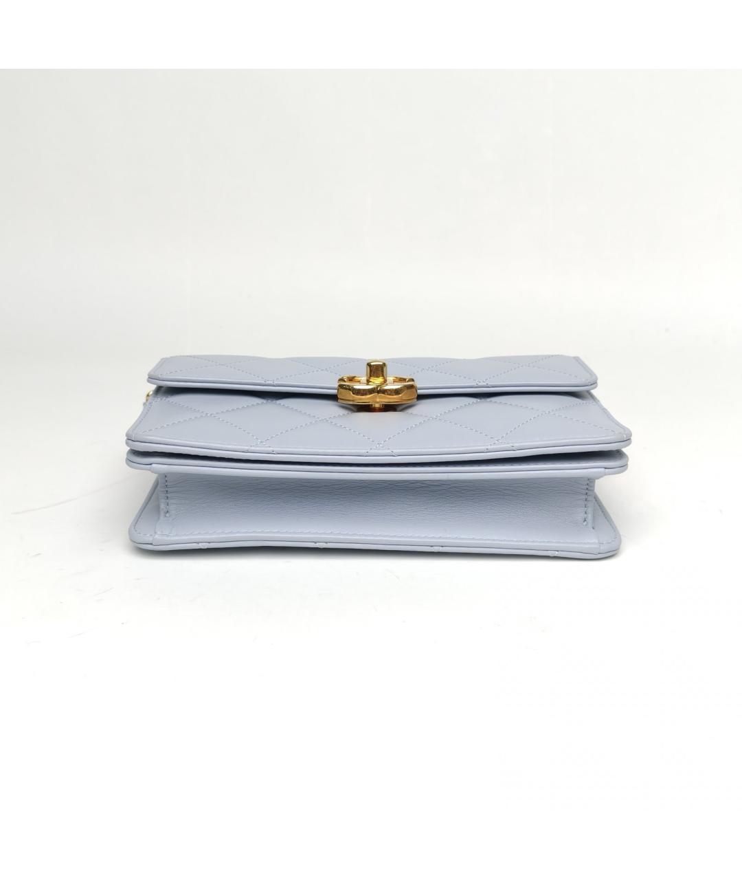 CHANEL Голубая кожаная сумка через плечо, фото 6