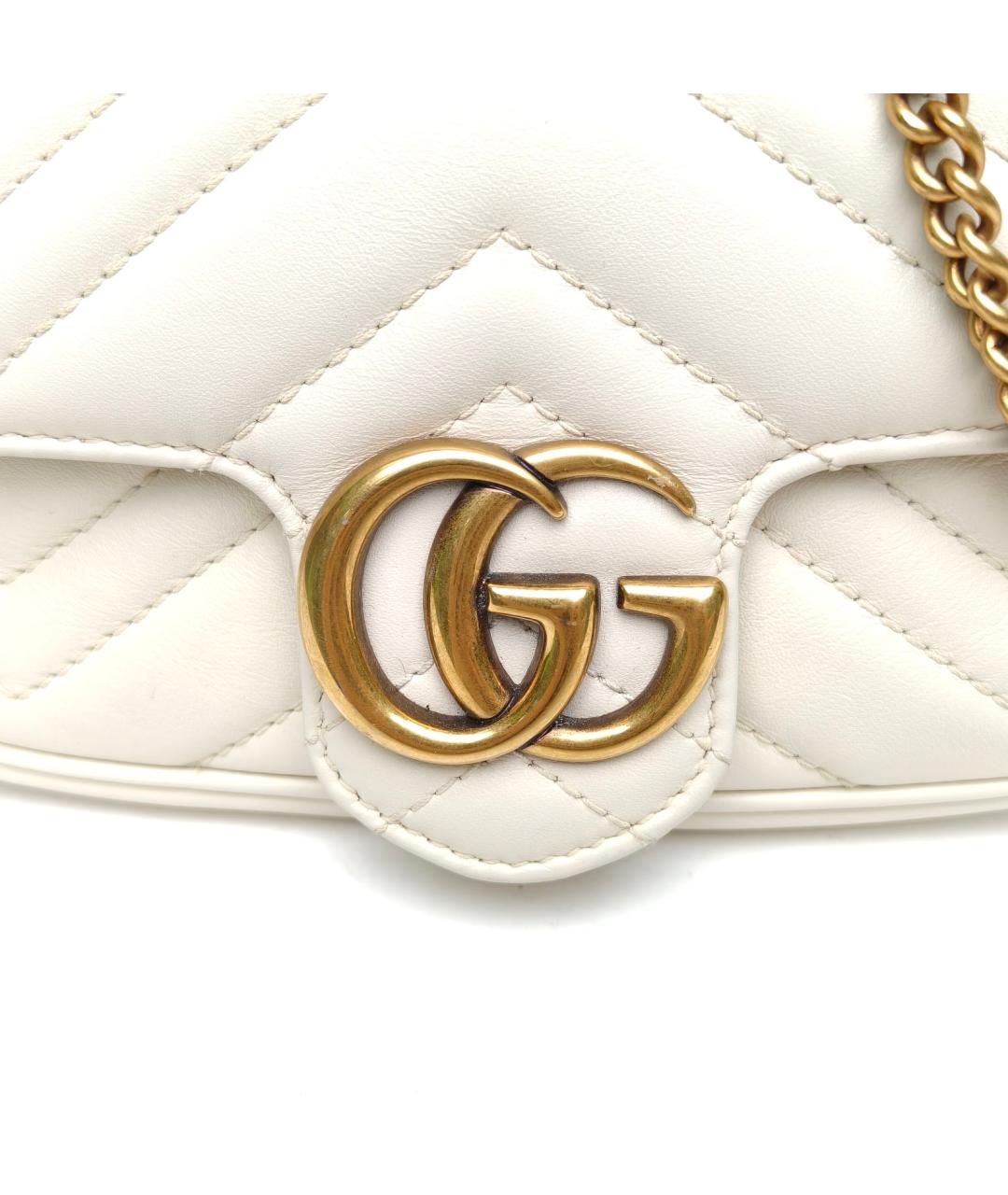 GUCCI Белая кожаная сумка через плечо, фото 7
