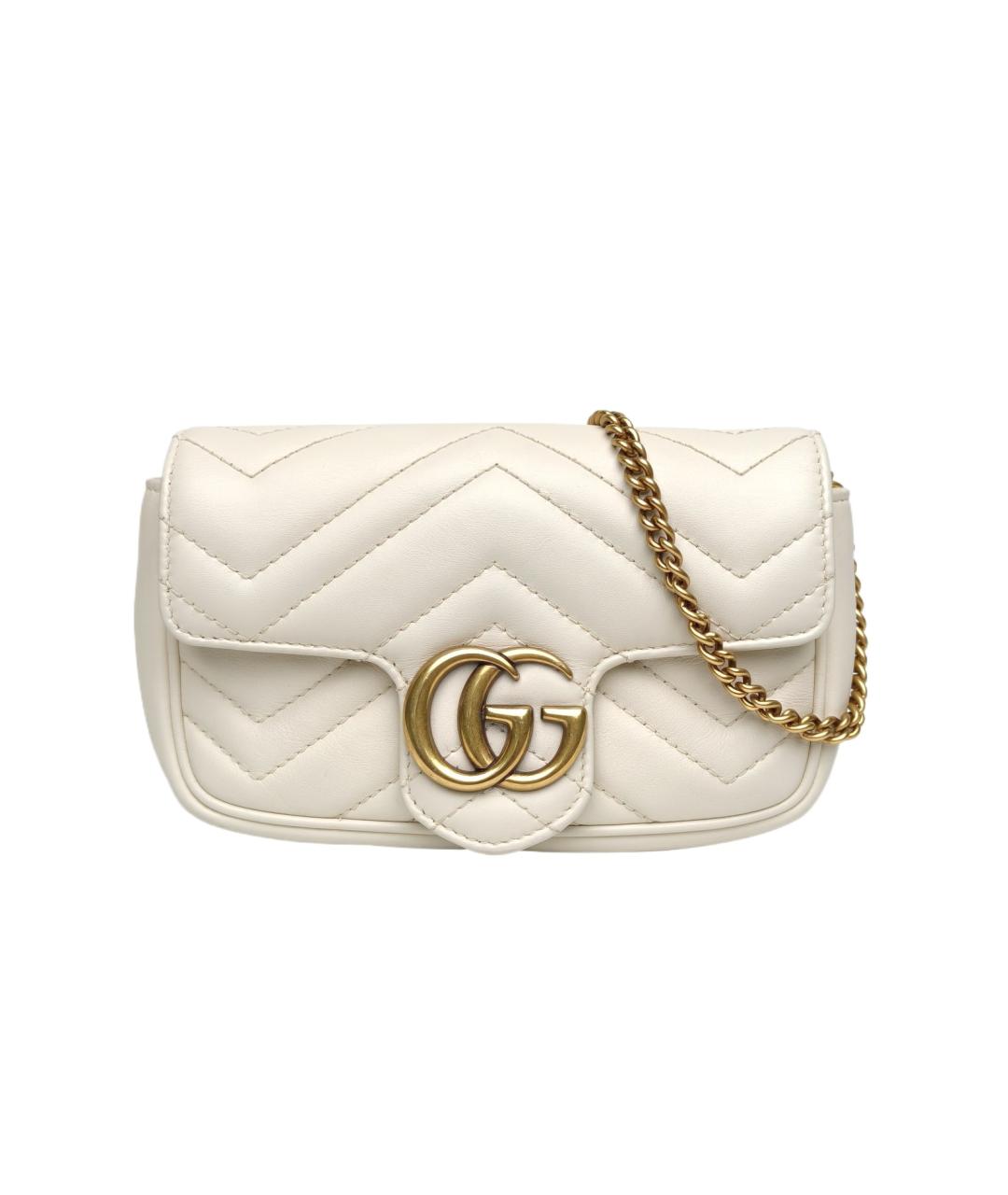 GUCCI Белая кожаная сумка через плечо, фото 10