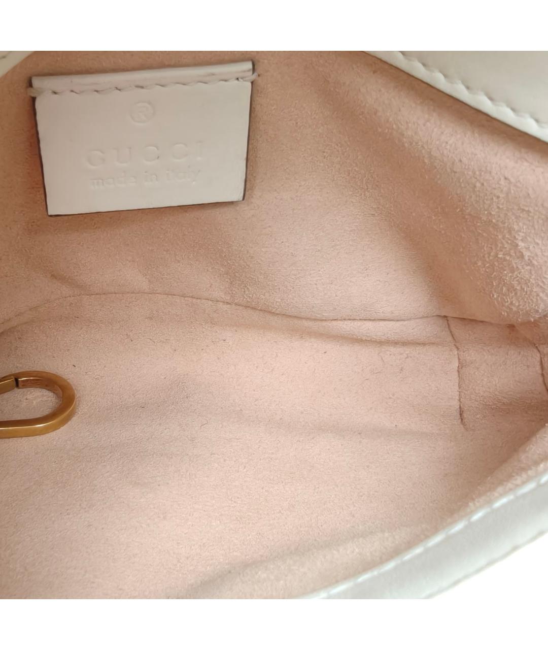 GUCCI Белая кожаная сумка через плечо, фото 8