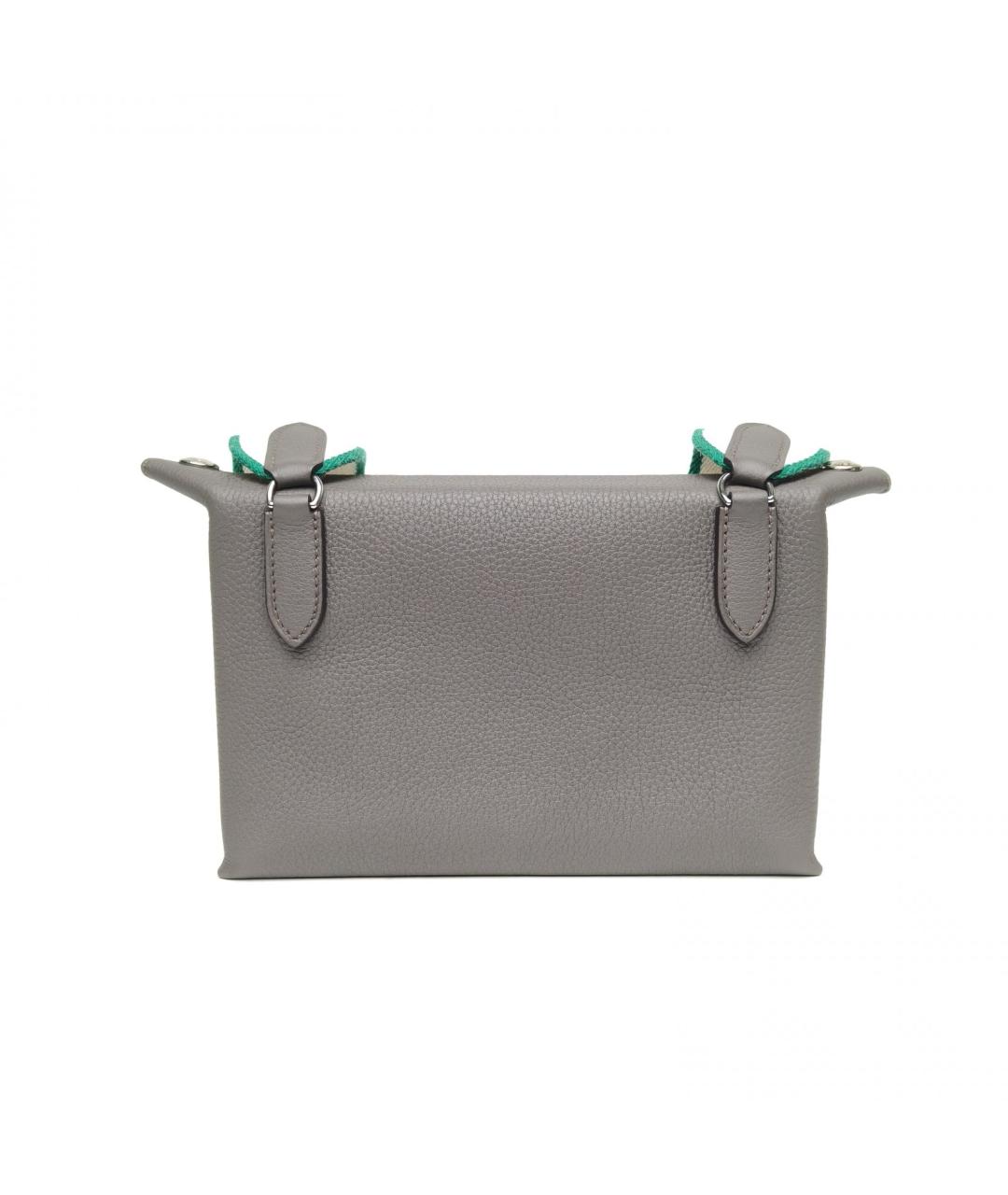 HERMES Серая кожаная сумка через плечо, фото 4