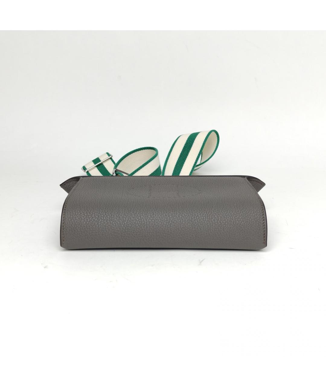 HERMES Серая кожаная сумка через плечо, фото 6