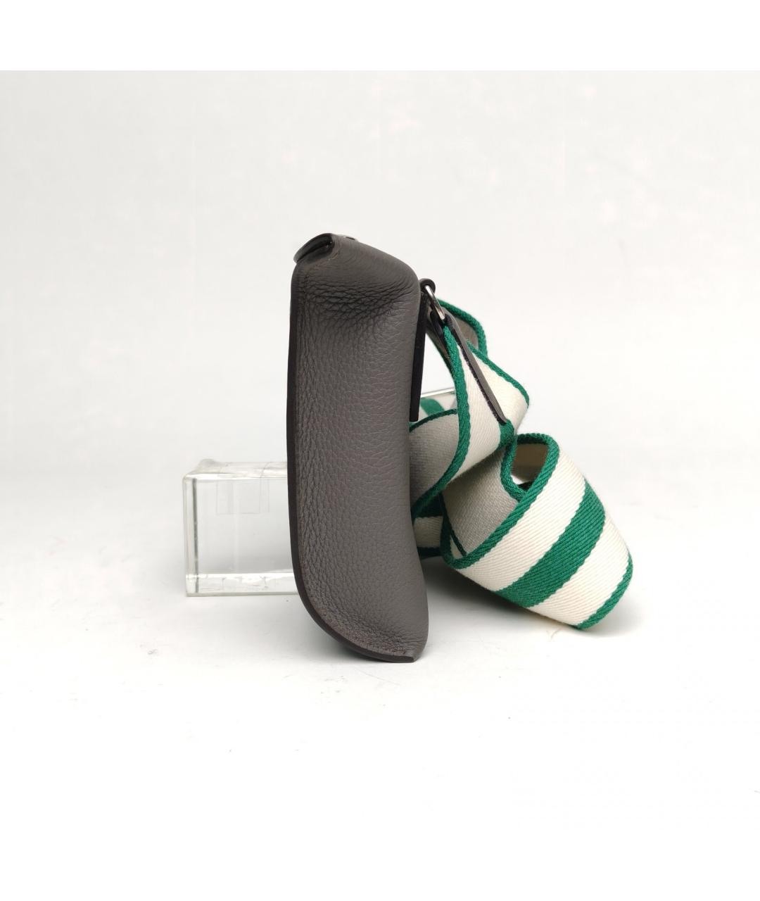 HERMES Серая кожаная сумка через плечо, фото 3