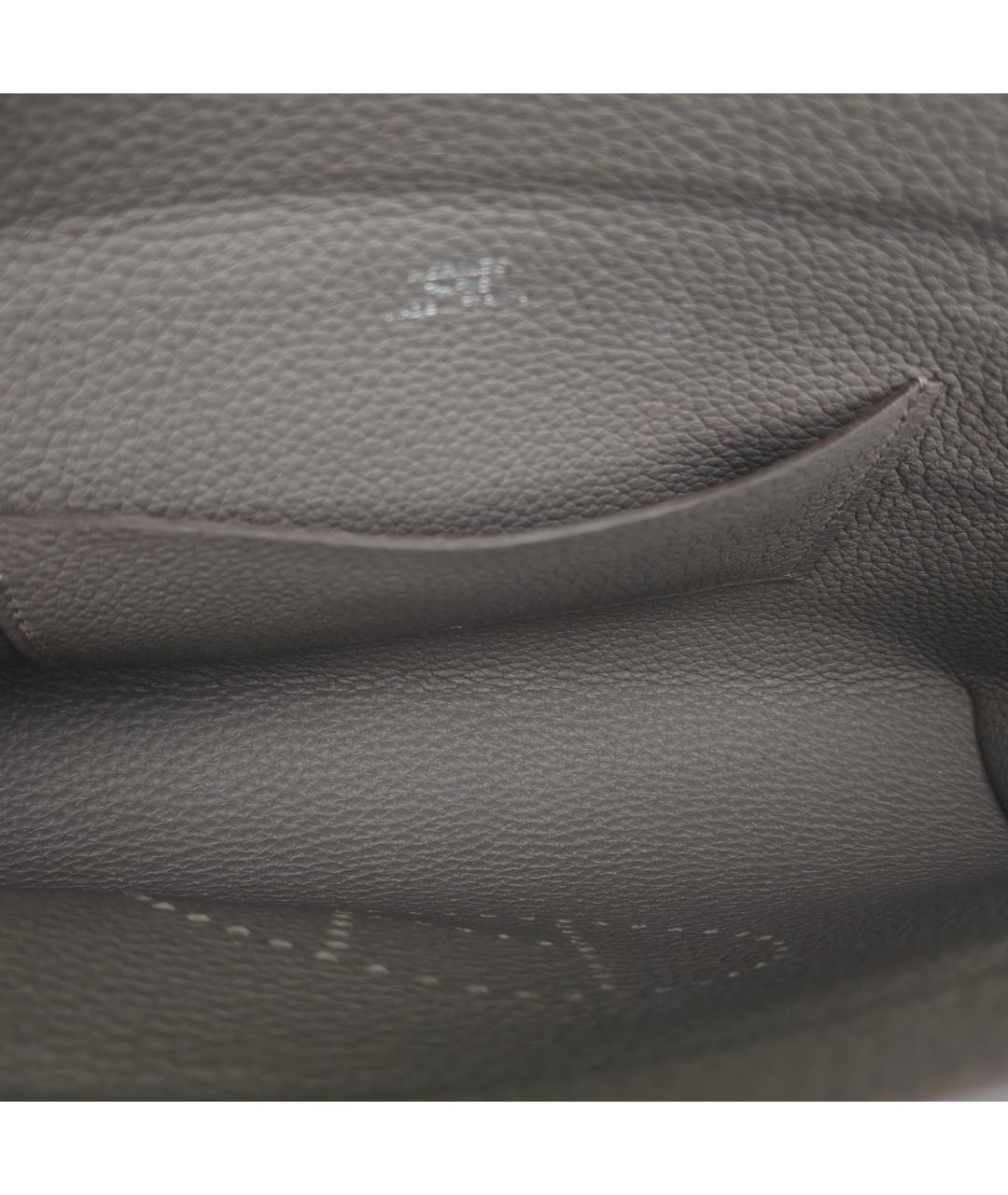HERMES Серая кожаная сумка через плечо, фото 7