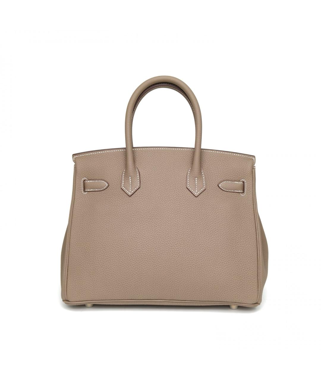 HERMES Коричневая кожаная сумка с короткими ручками, фото 4
