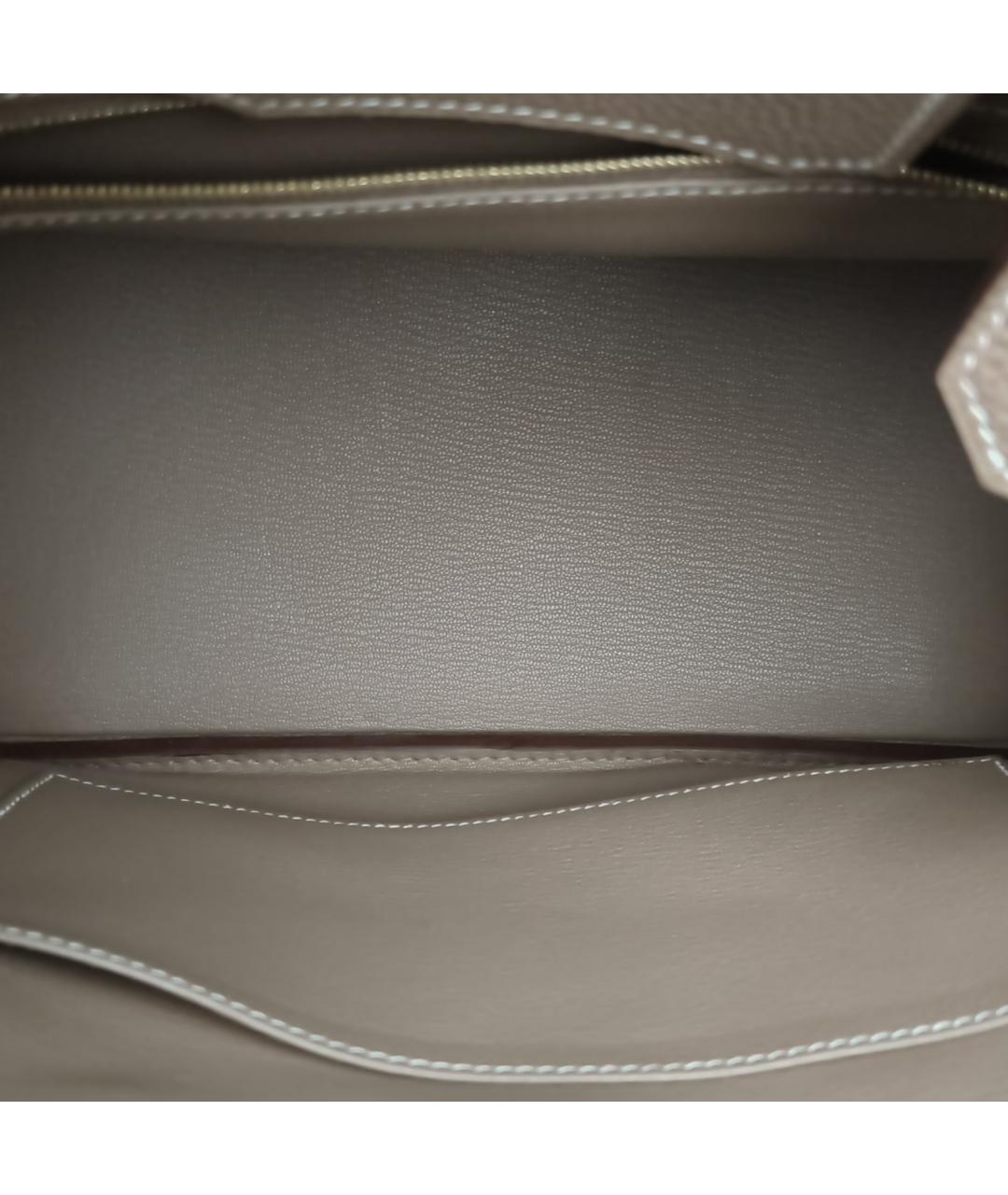 HERMES Коричневая кожаная сумка с короткими ручками, фото 7