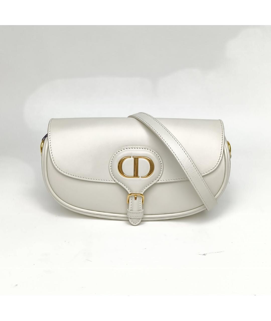 CHRISTIAN DIOR Белая кожаная сумка через плечо, фото 2
