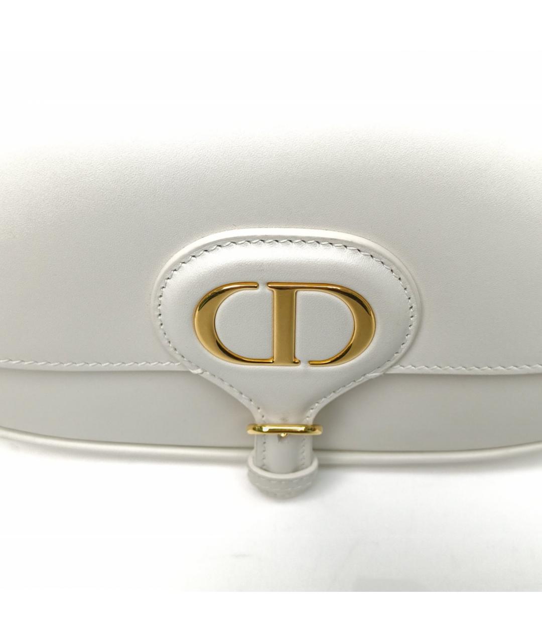 CHRISTIAN DIOR Белая кожаная сумка через плечо, фото 7