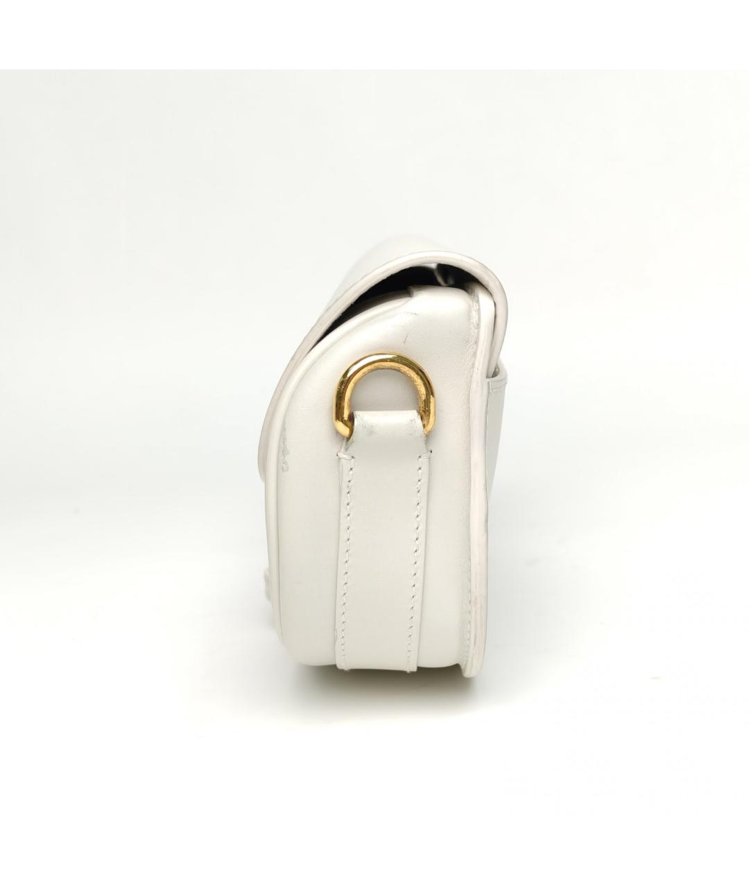 CHRISTIAN DIOR Белая кожаная сумка через плечо, фото 3