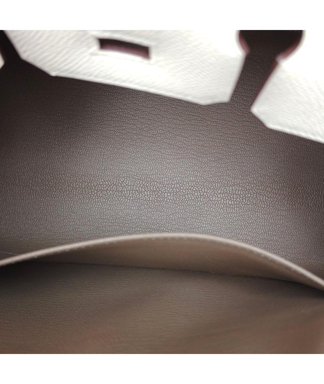 HERMES Белая кожаная сумка с короткими ручками, фото 8