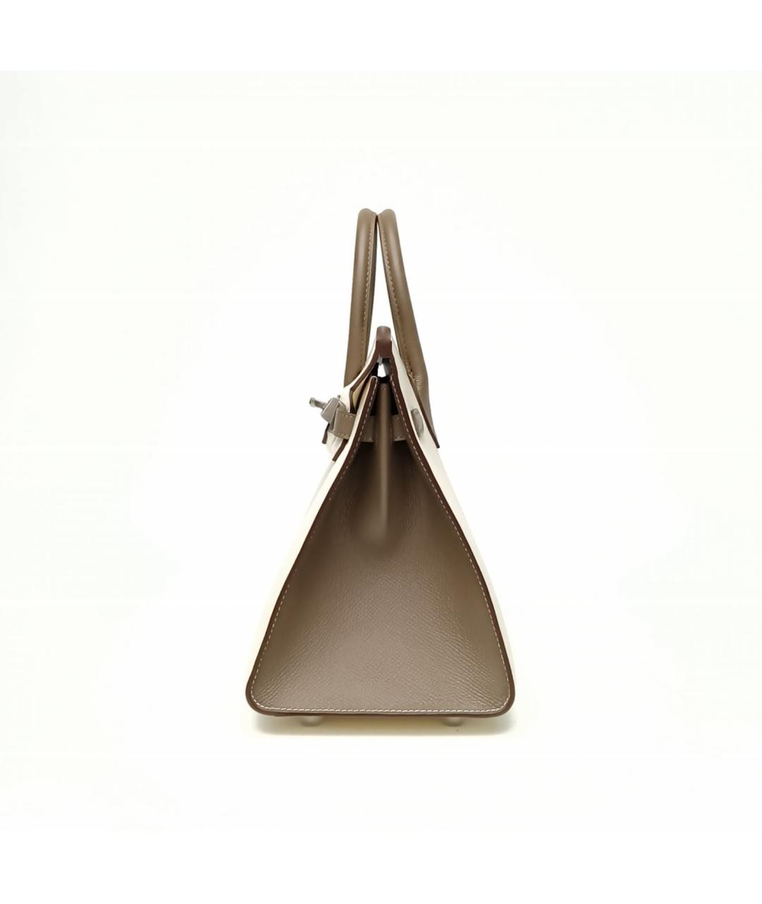 HERMES Белая кожаная сумка с короткими ручками, фото 3