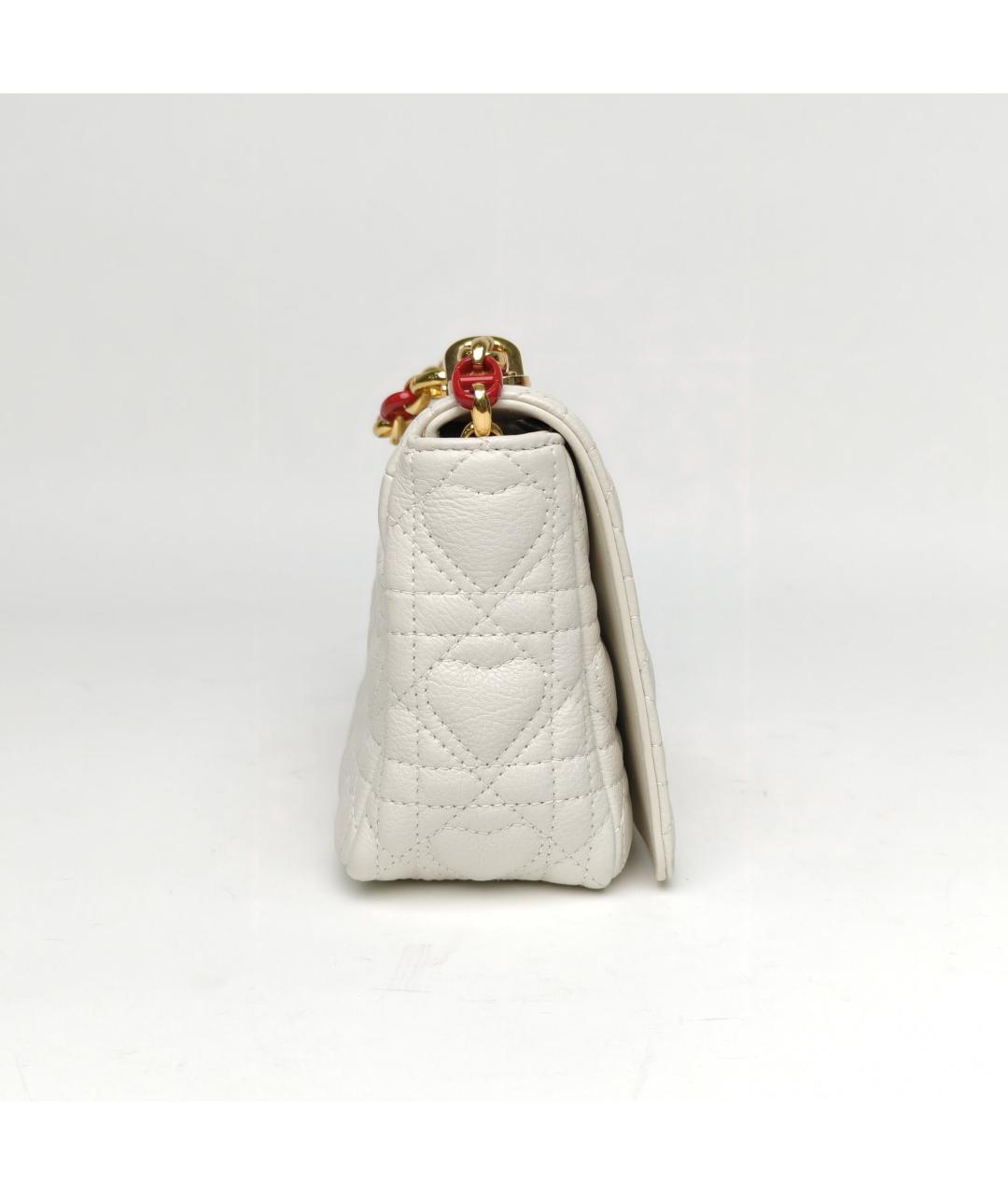 CHRISTIAN DIOR Белая кожаная сумка через плечо, фото 5