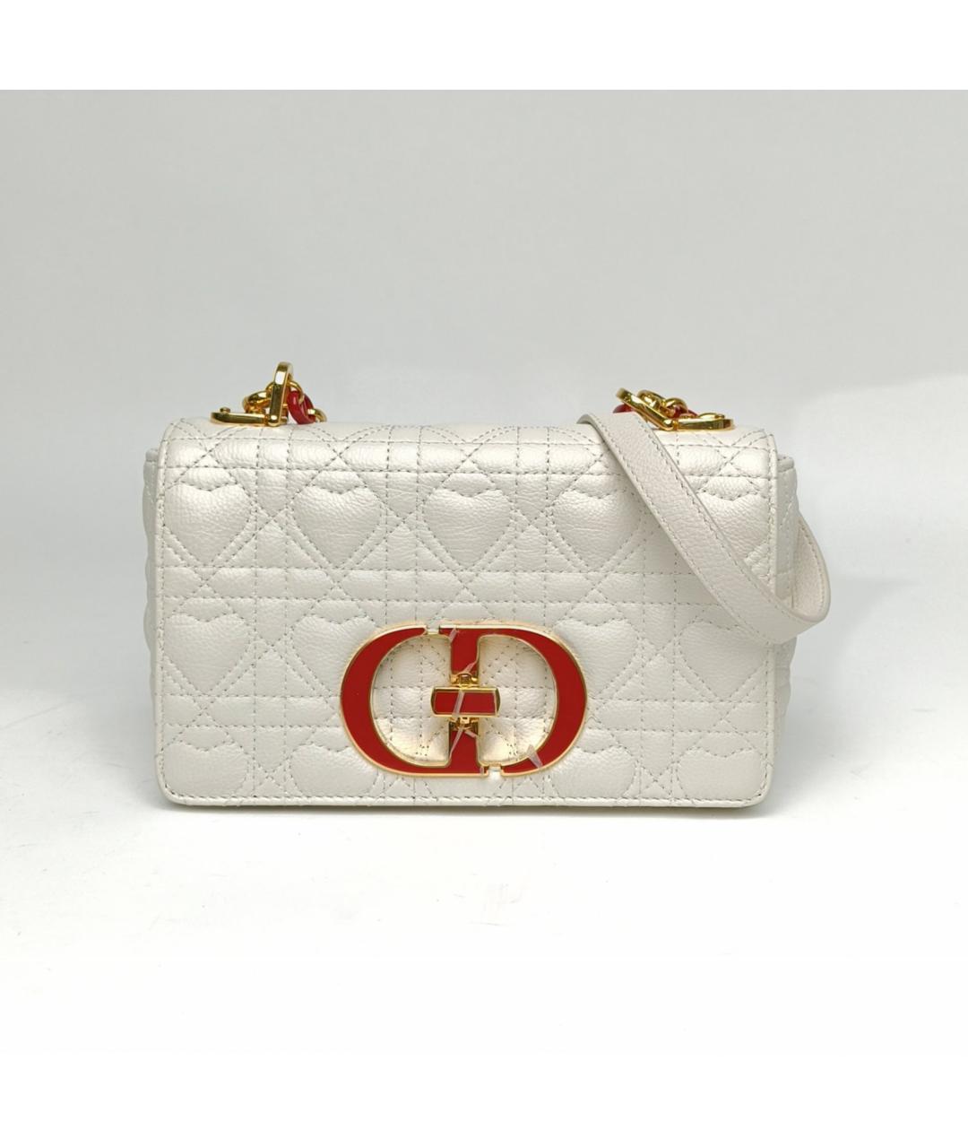 CHRISTIAN DIOR Белая кожаная сумка через плечо, фото 2