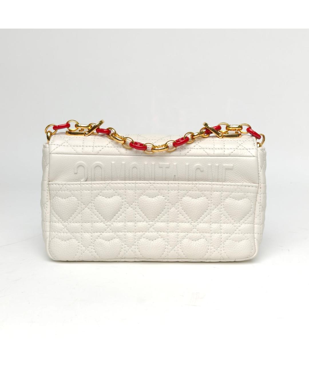 CHRISTIAN DIOR Белая кожаная сумка через плечо, фото 4