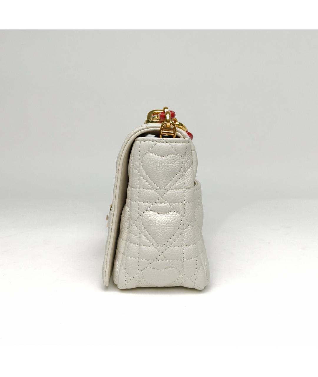 CHRISTIAN DIOR Белая кожаная сумка через плечо, фото 3
