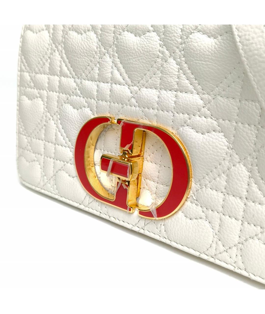 CHRISTIAN DIOR Белая кожаная сумка через плечо, фото 8
