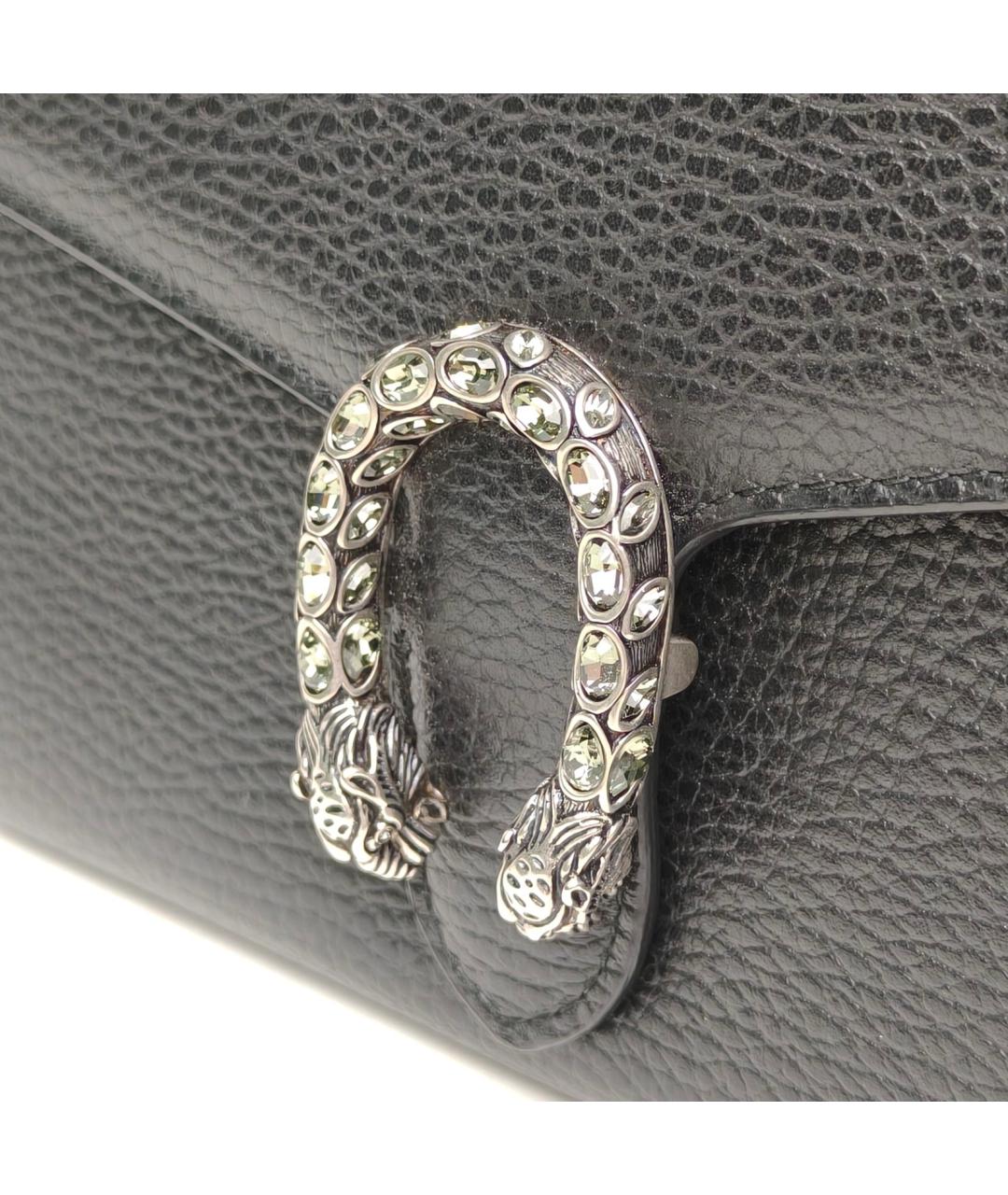 GUCCI Черная кожаная сумка через плечо, фото 7