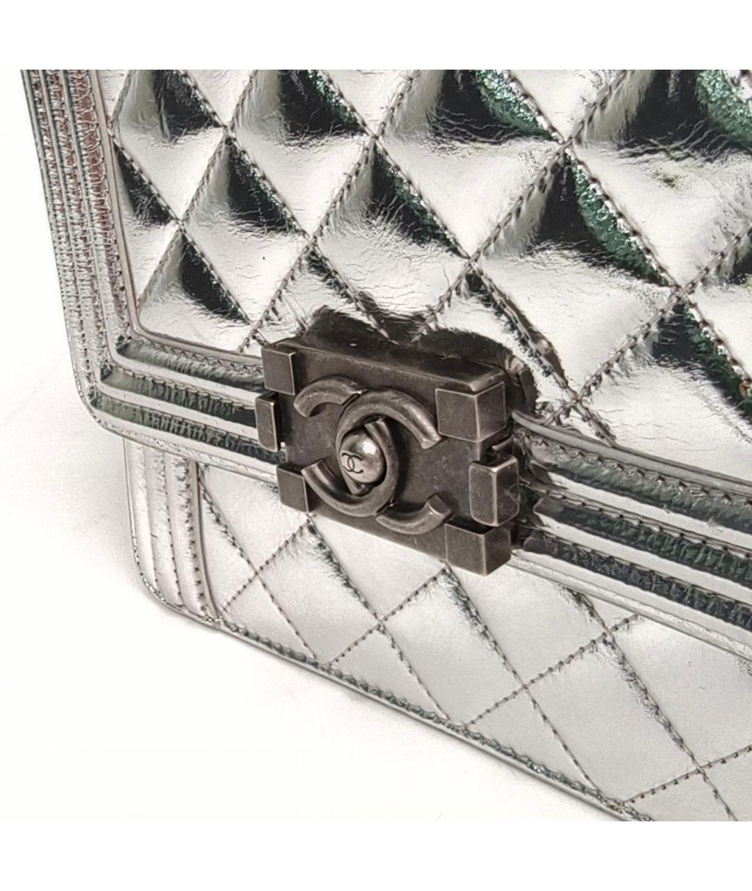 CHANEL Серебряная кожаная сумка через плечо, фото 7