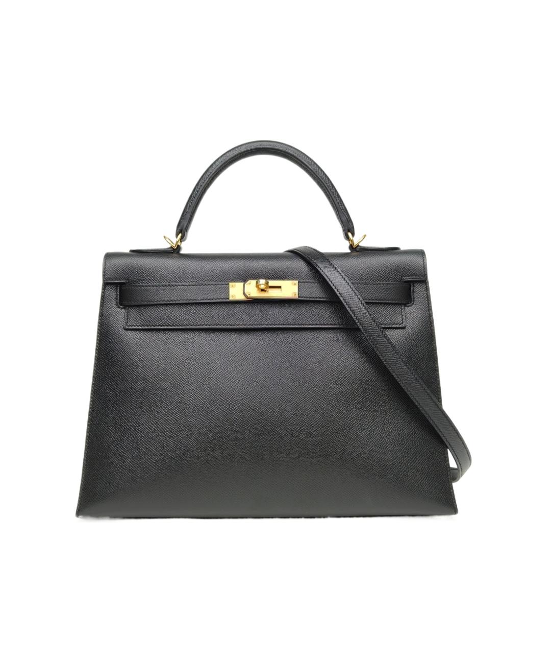 HERMES Черная кожаная сумка через плечо, фото 9