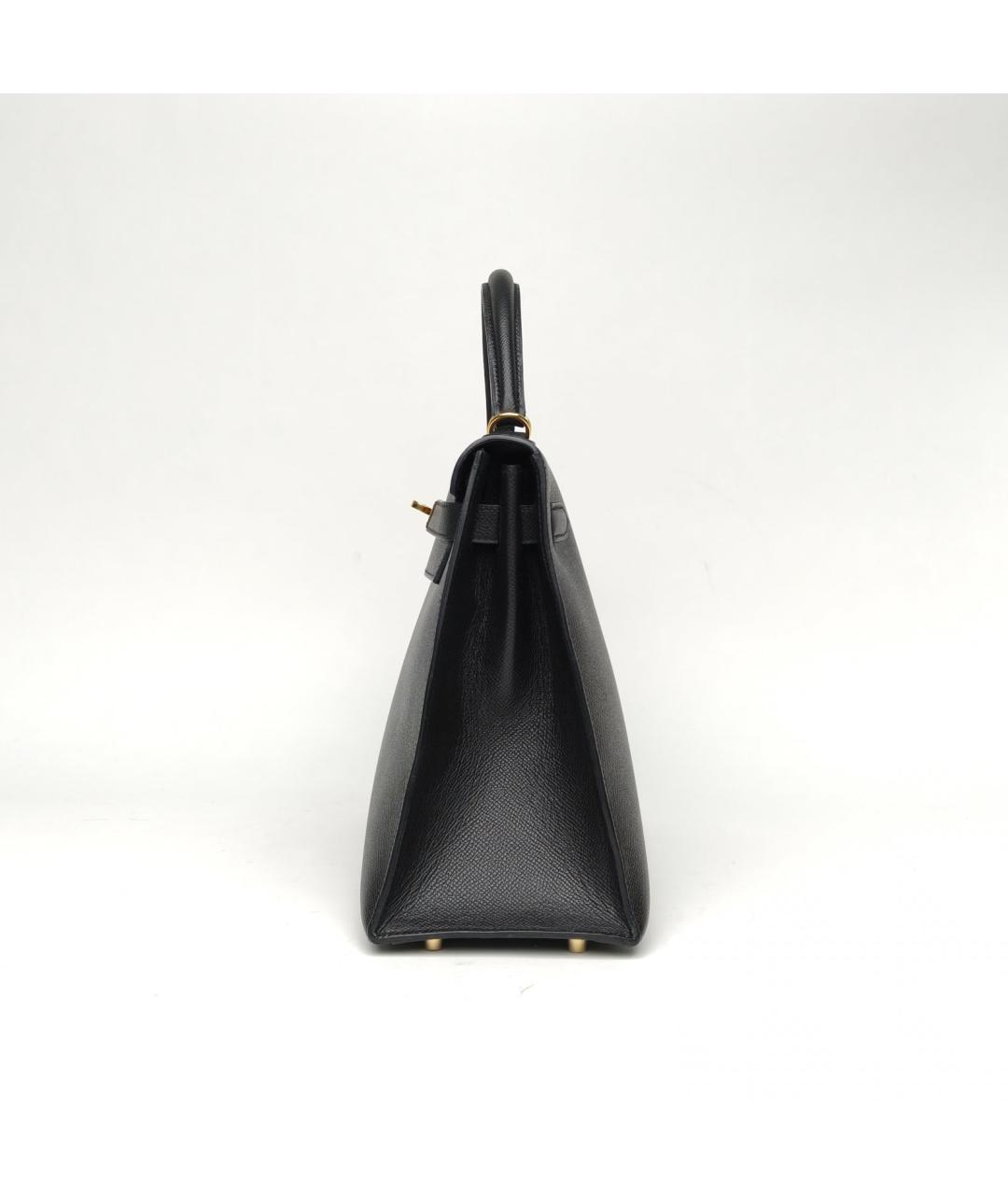 HERMES Черная кожаная сумка через плечо, фото 3