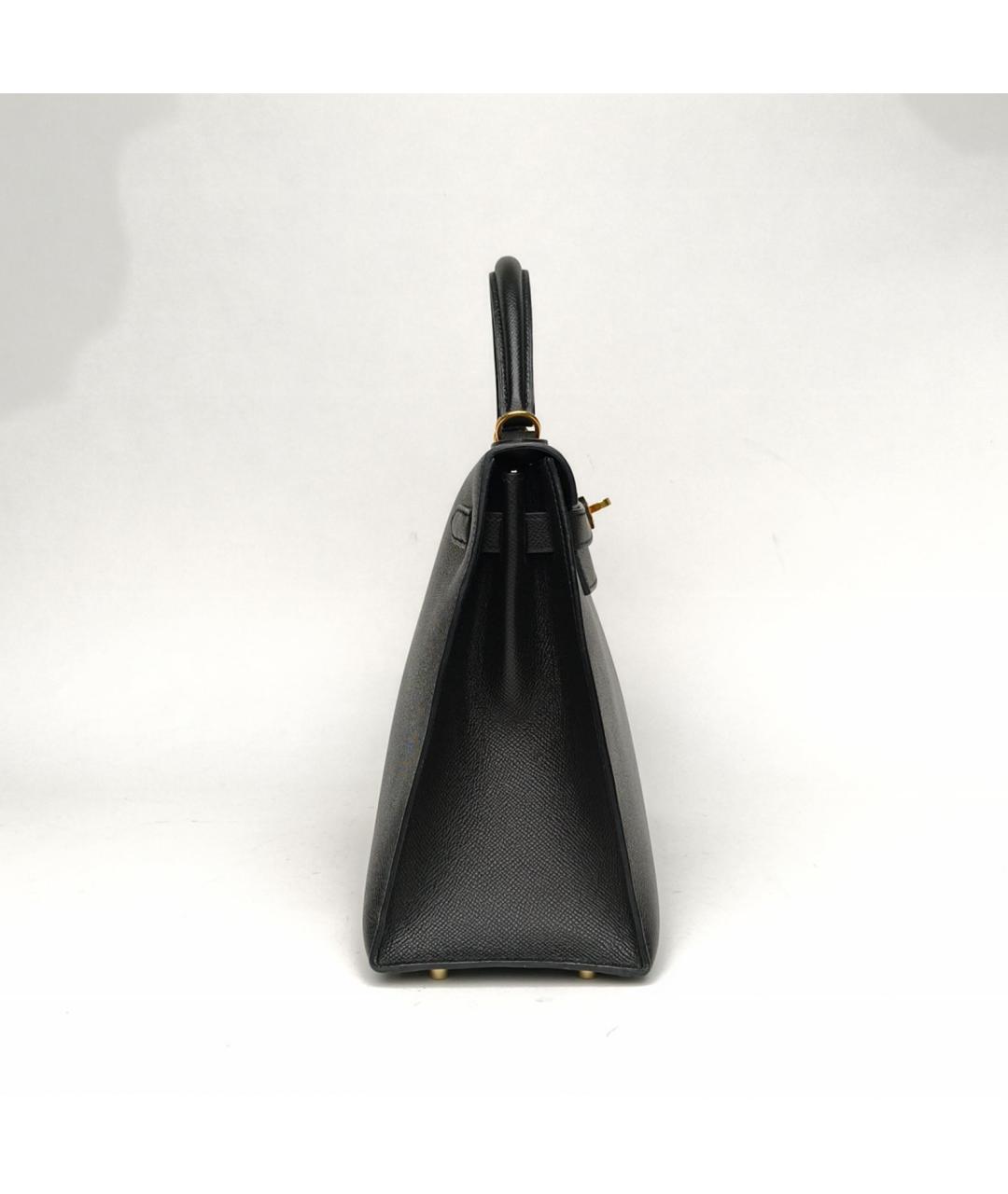 HERMES Черная кожаная сумка через плечо, фото 5