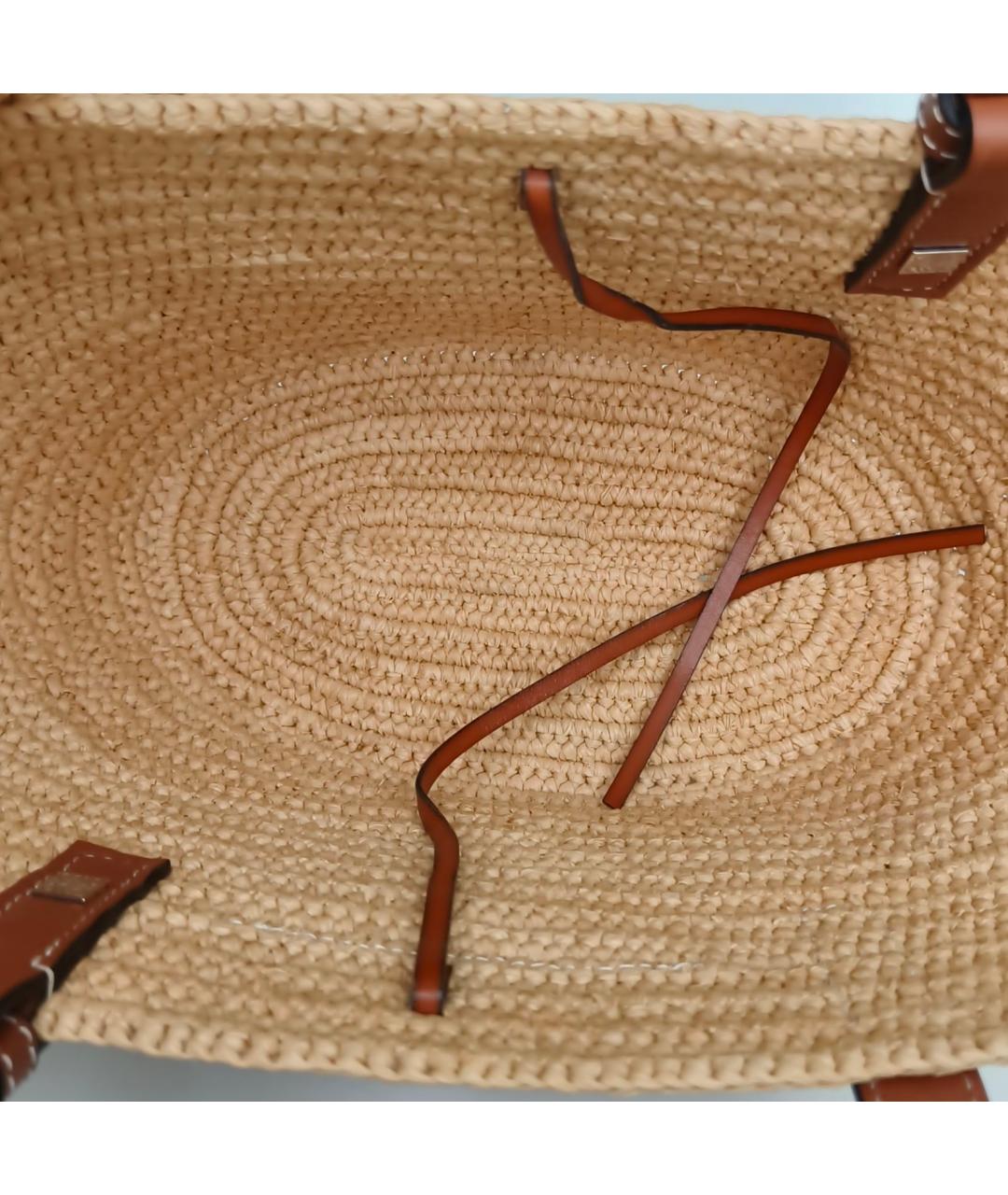 LOEWE Бежевая пелетеная сумка через плечо, фото 7