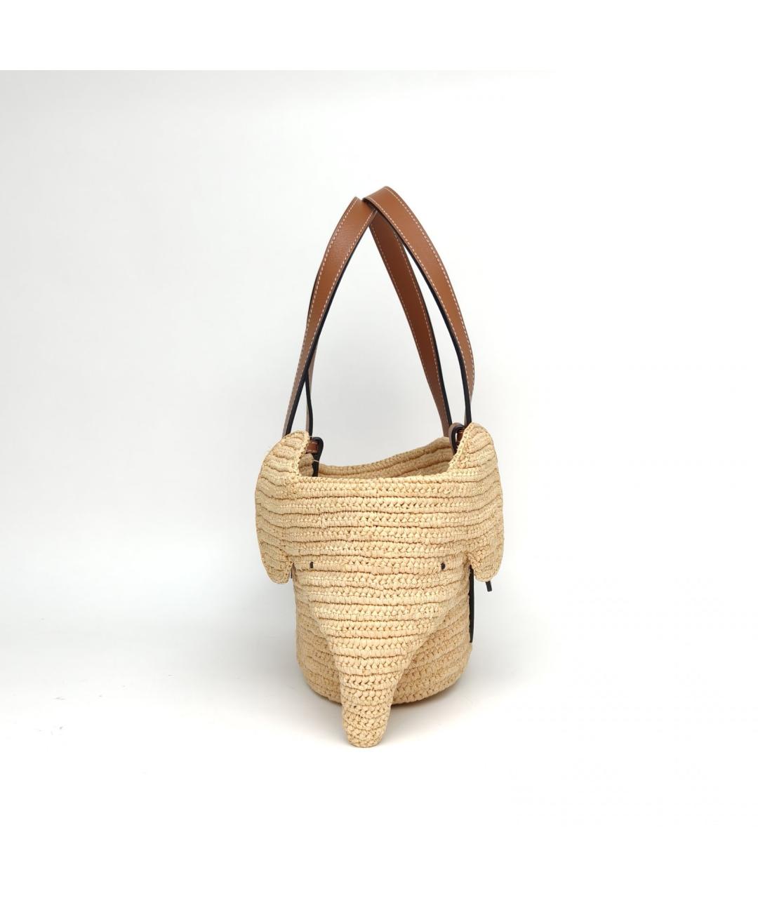 LOEWE Бежевая пелетеная сумка через плечо, фото 5