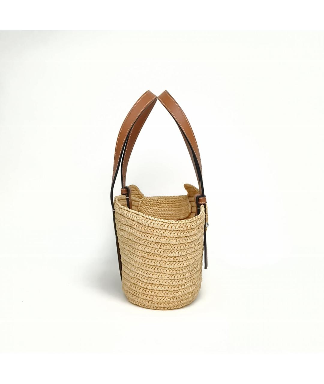LOEWE Бежевая пелетеная сумка через плечо, фото 3