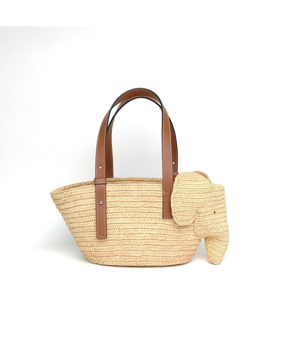 LOEWE Бежевая пелетеная сумка через плечо, фото 4