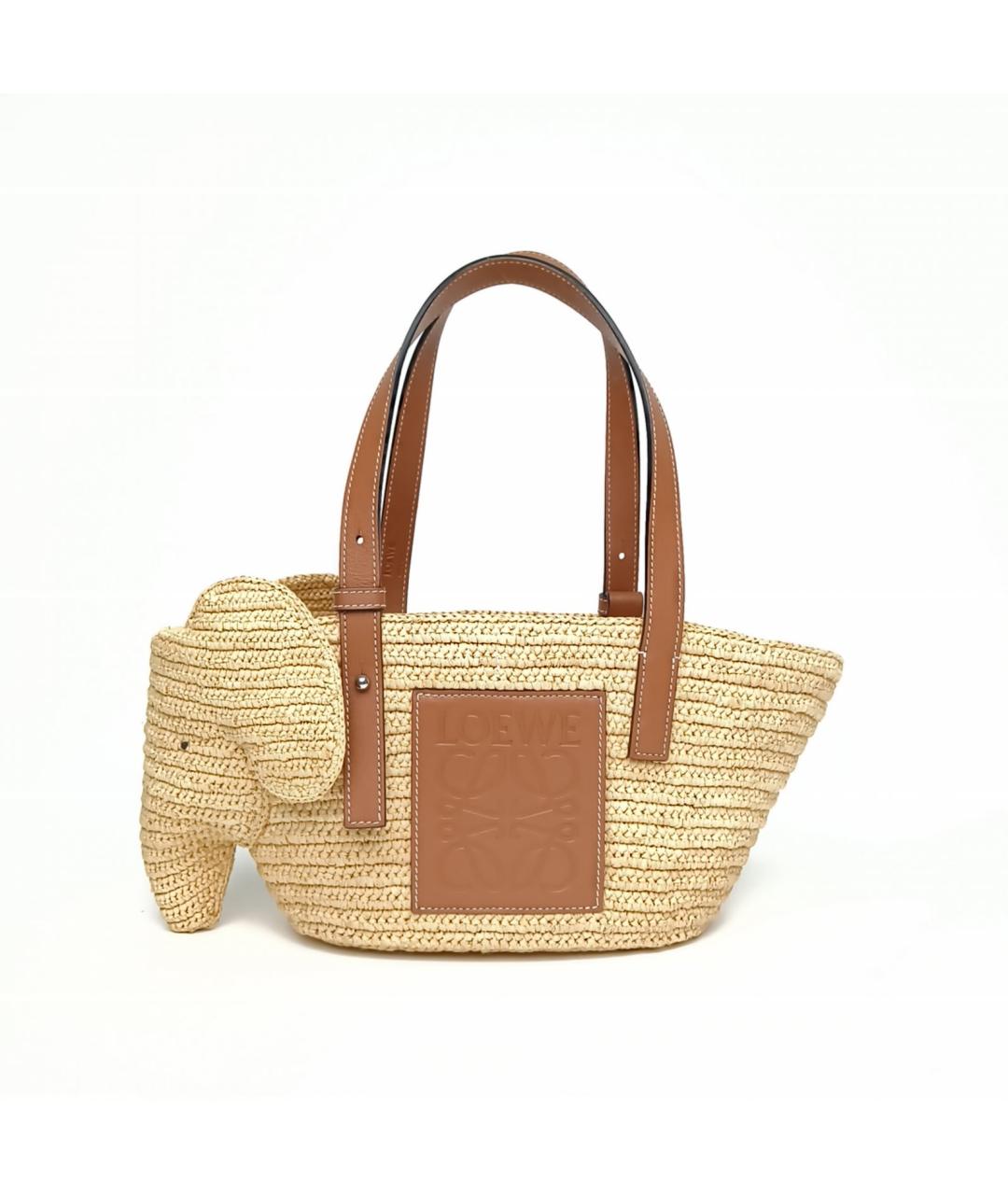 LOEWE Бежевая пелетеная сумка через плечо, фото 2