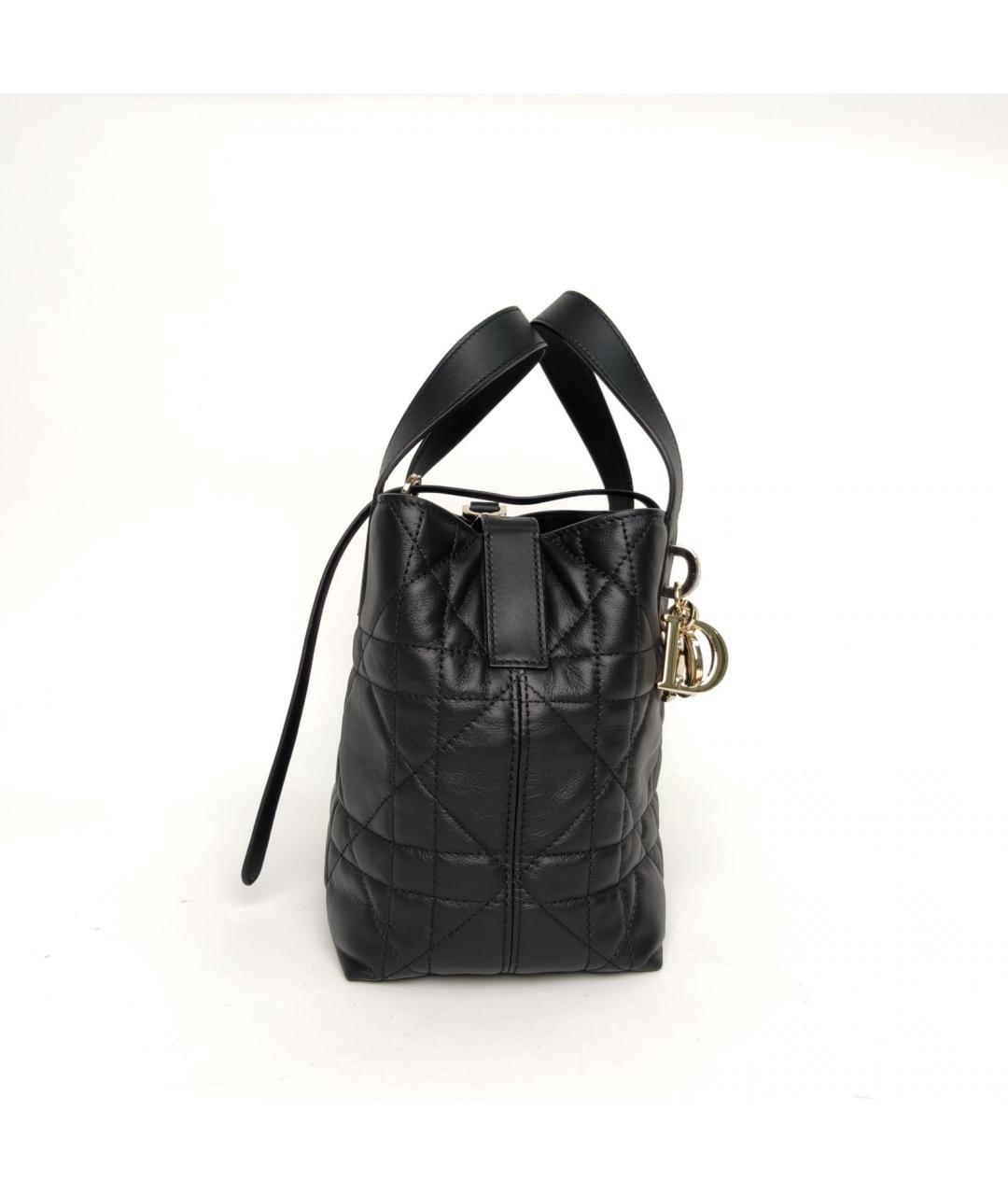 CHRISTIAN DIOR Черная кожаная сумка через плечо, фото 3