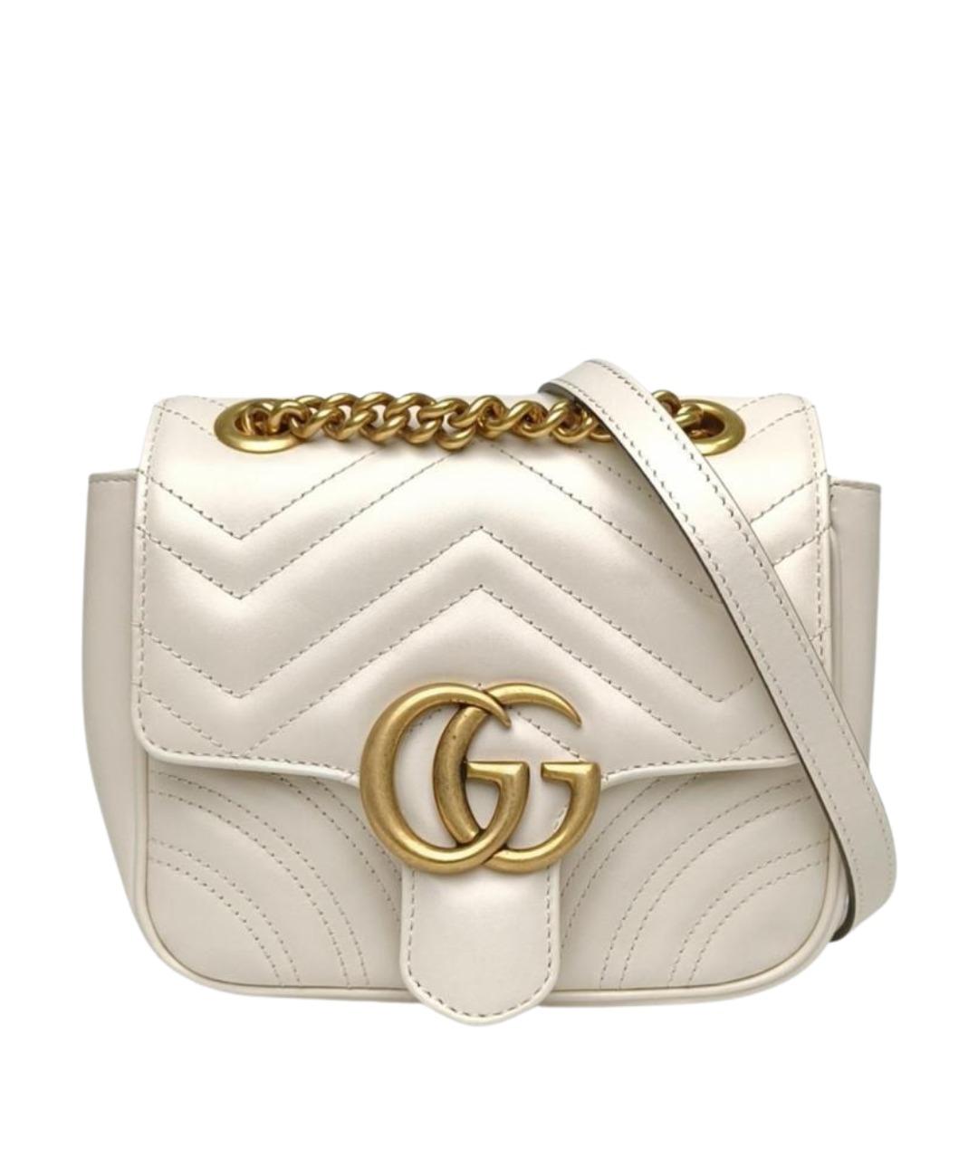 GUCCI Белая кожаная сумка через плечо, фото 1
