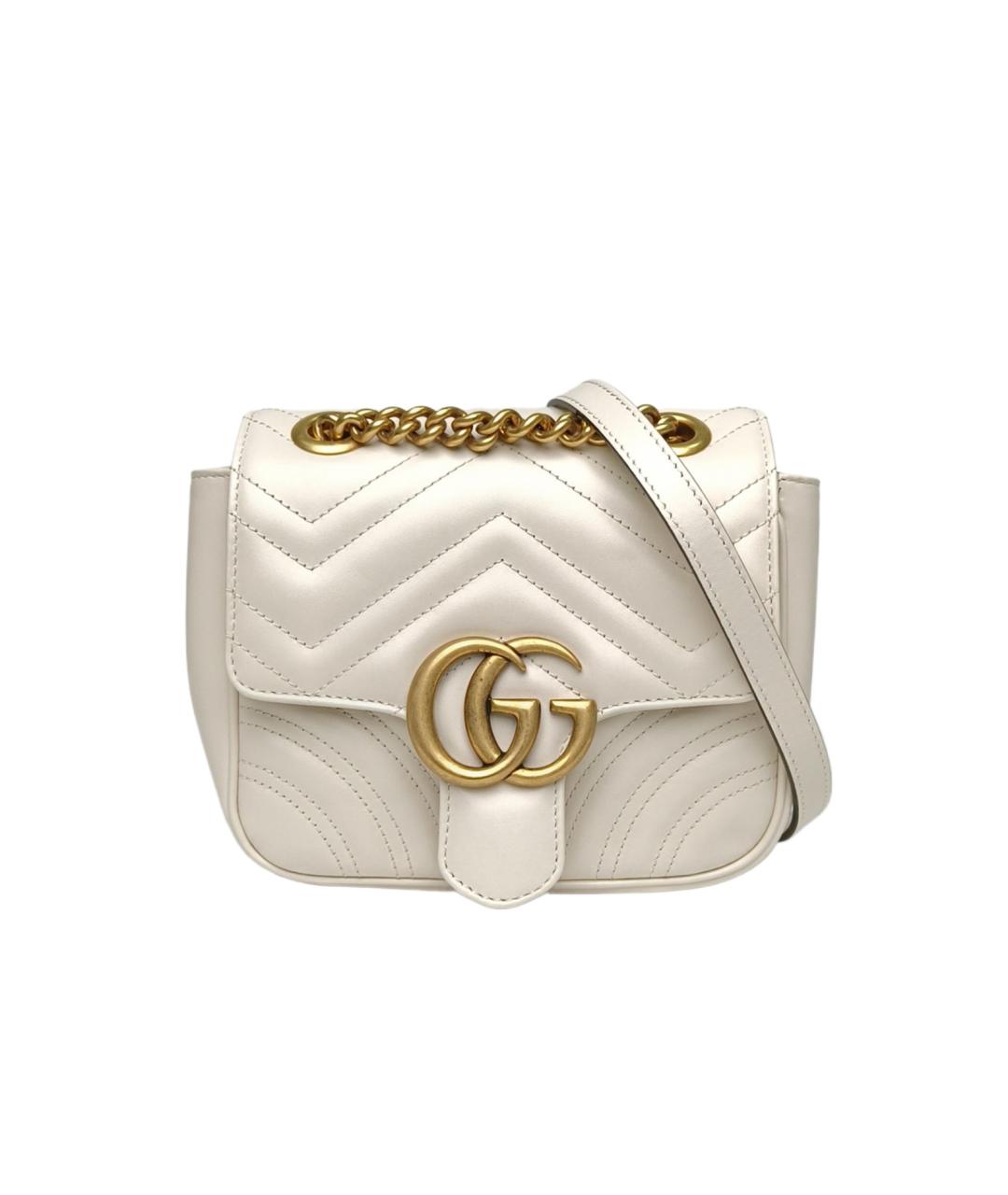 GUCCI Белая кожаная сумка через плечо, фото 10