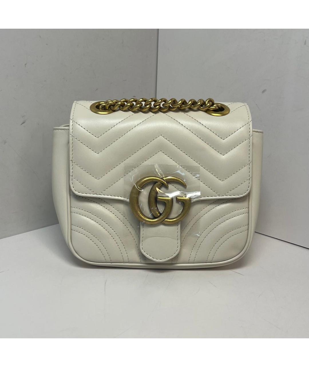 GUCCI Белая кожаная сумка через плечо, фото 9