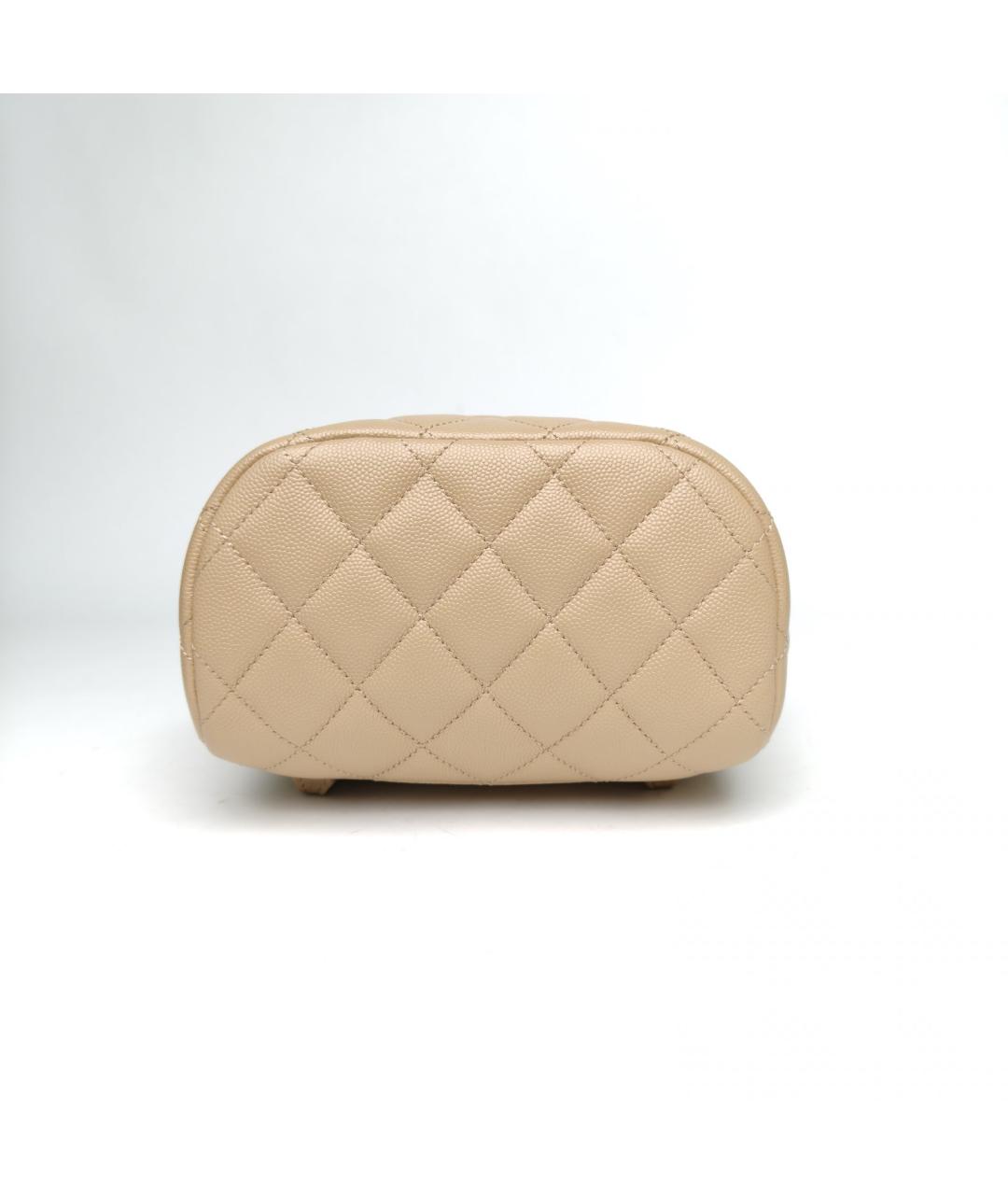 CHANEL Бежевый кожаный рюкзак, фото 6