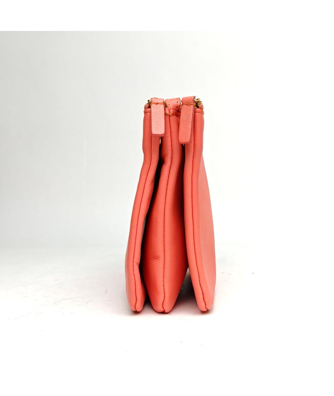 CELINE Коралловая кожаная сумка через плечо, фото 3