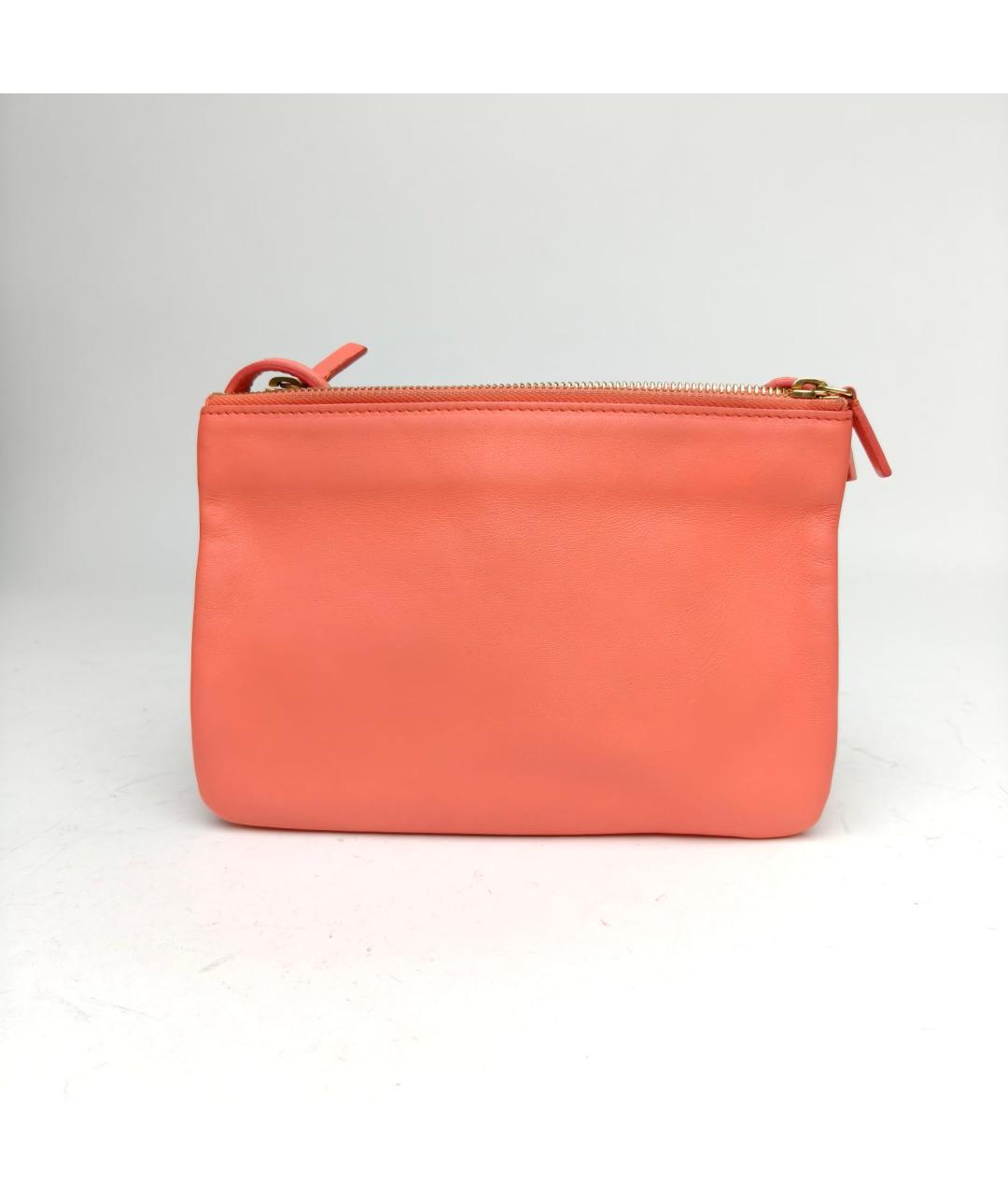 CELINE Коралловая кожаная сумка через плечо, фото 4