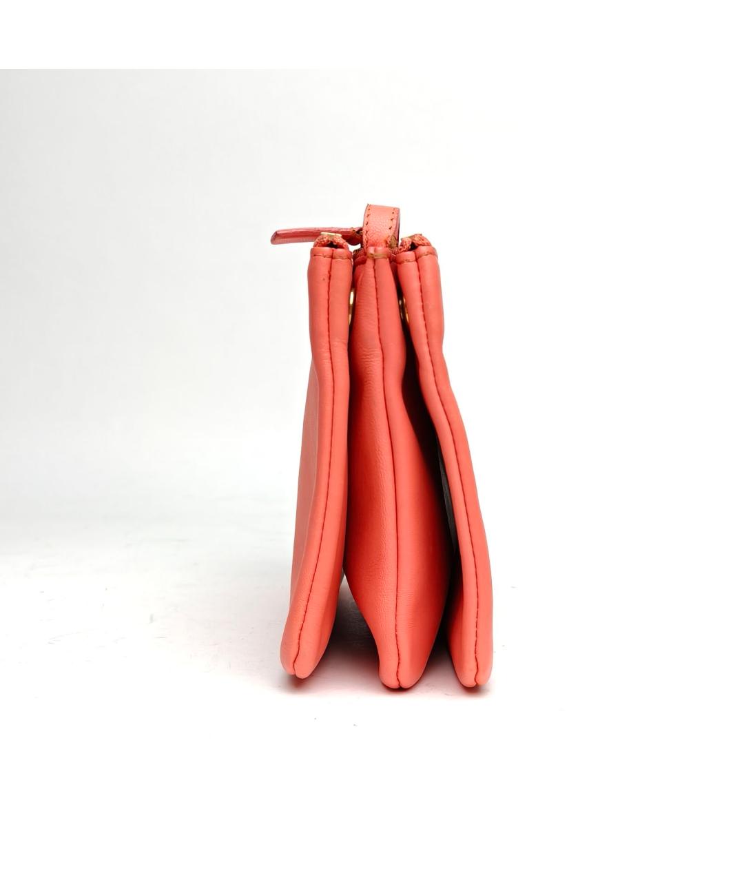 CELINE Коралловая кожаная сумка через плечо, фото 5
