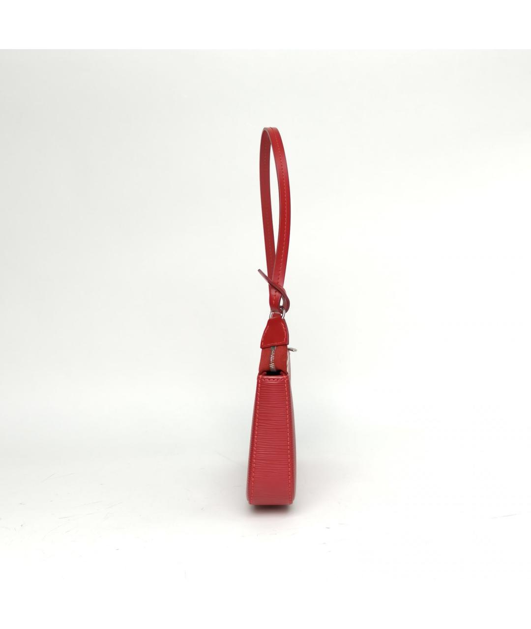 LOUIS VUITTON Красная кожаная сумка через плечо, фото 3