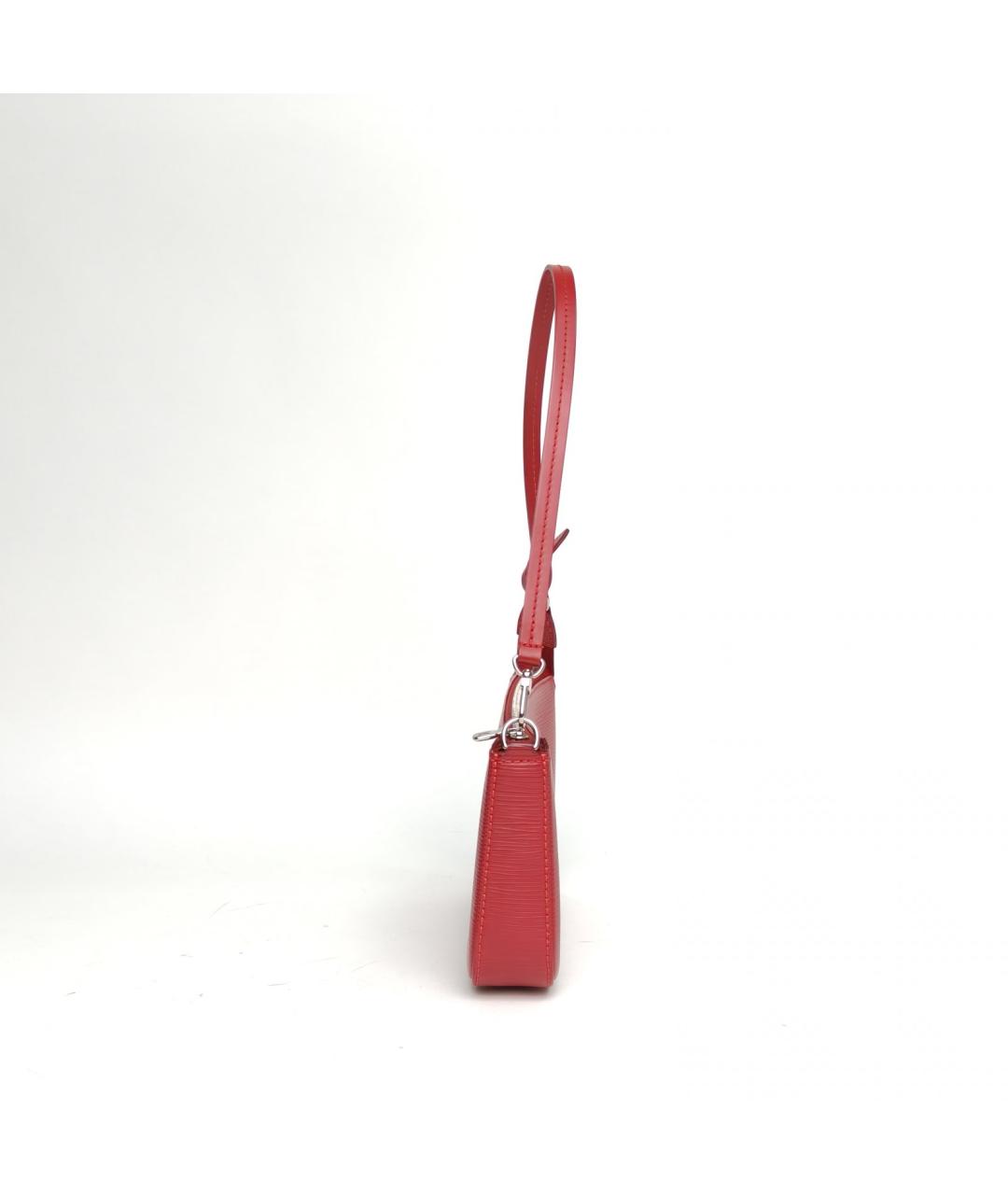 LOUIS VUITTON Красная кожаная сумка через плечо, фото 5