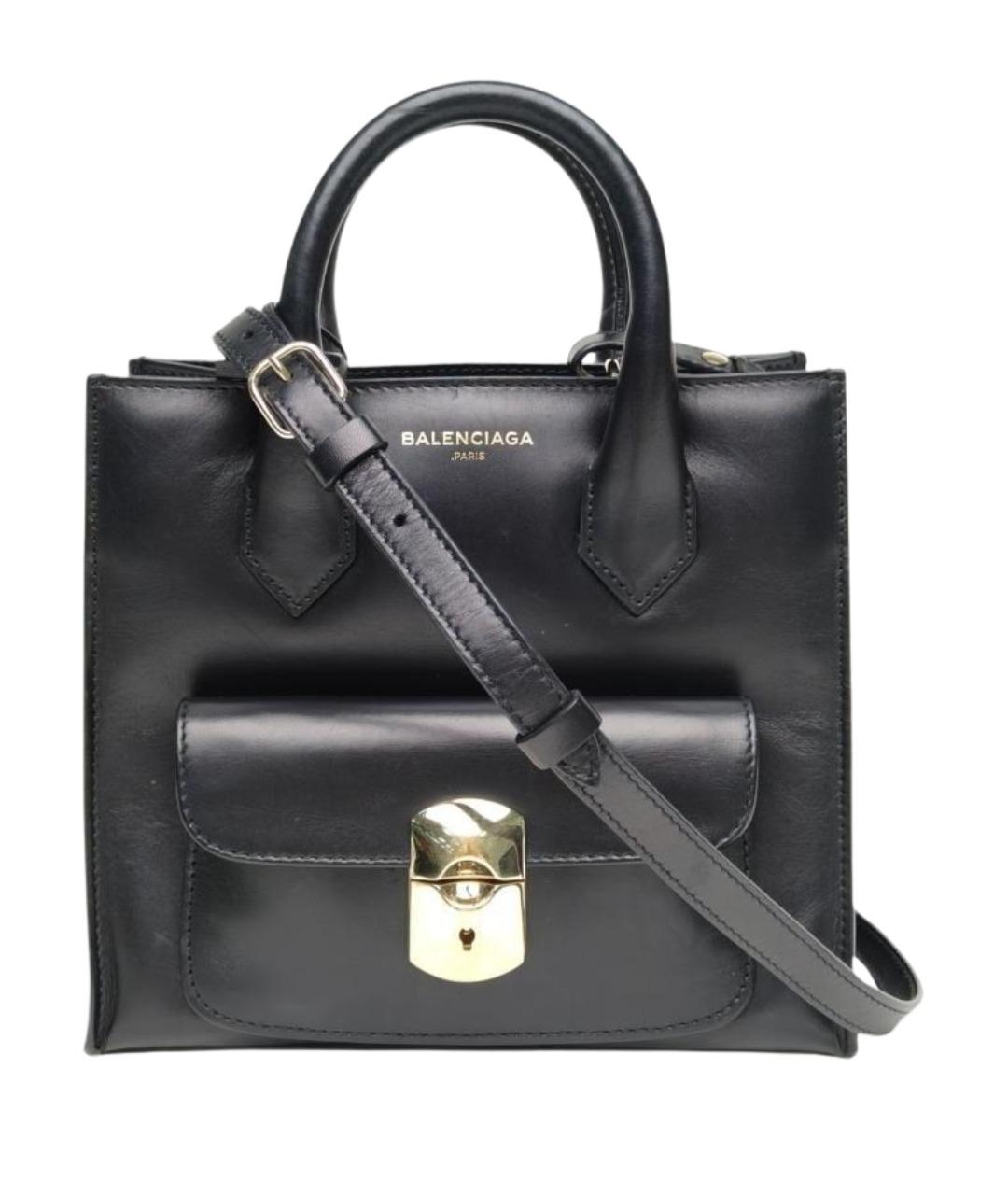 BALENCIAGA Черная кожаная сумка через плечо, фото 1