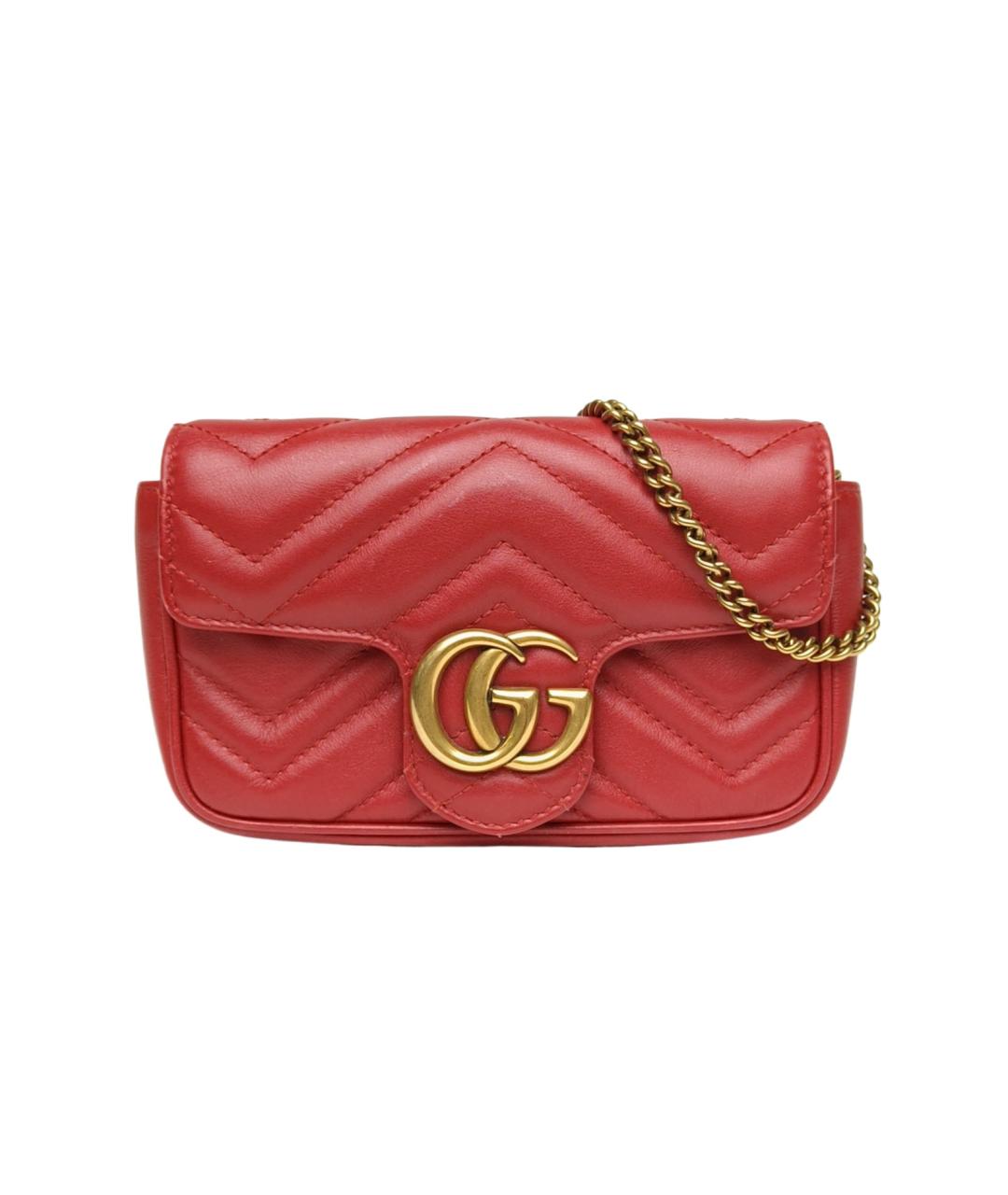 GUCCI Красная кожаная сумка через плечо, фото 10