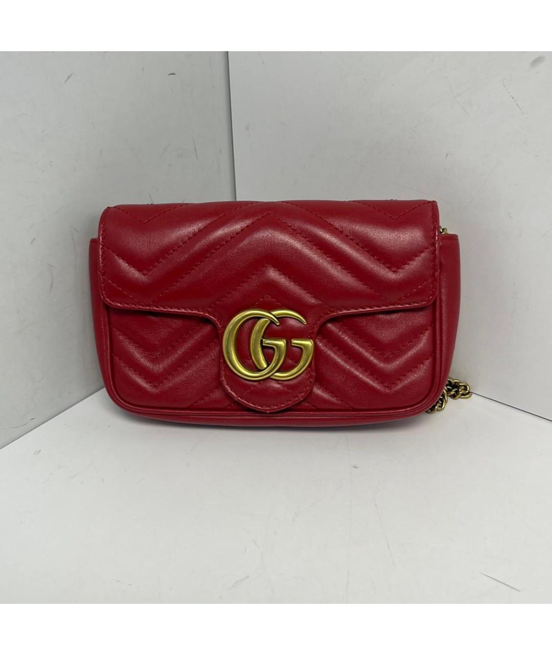 GUCCI Красная кожаная сумка через плечо, фото 9