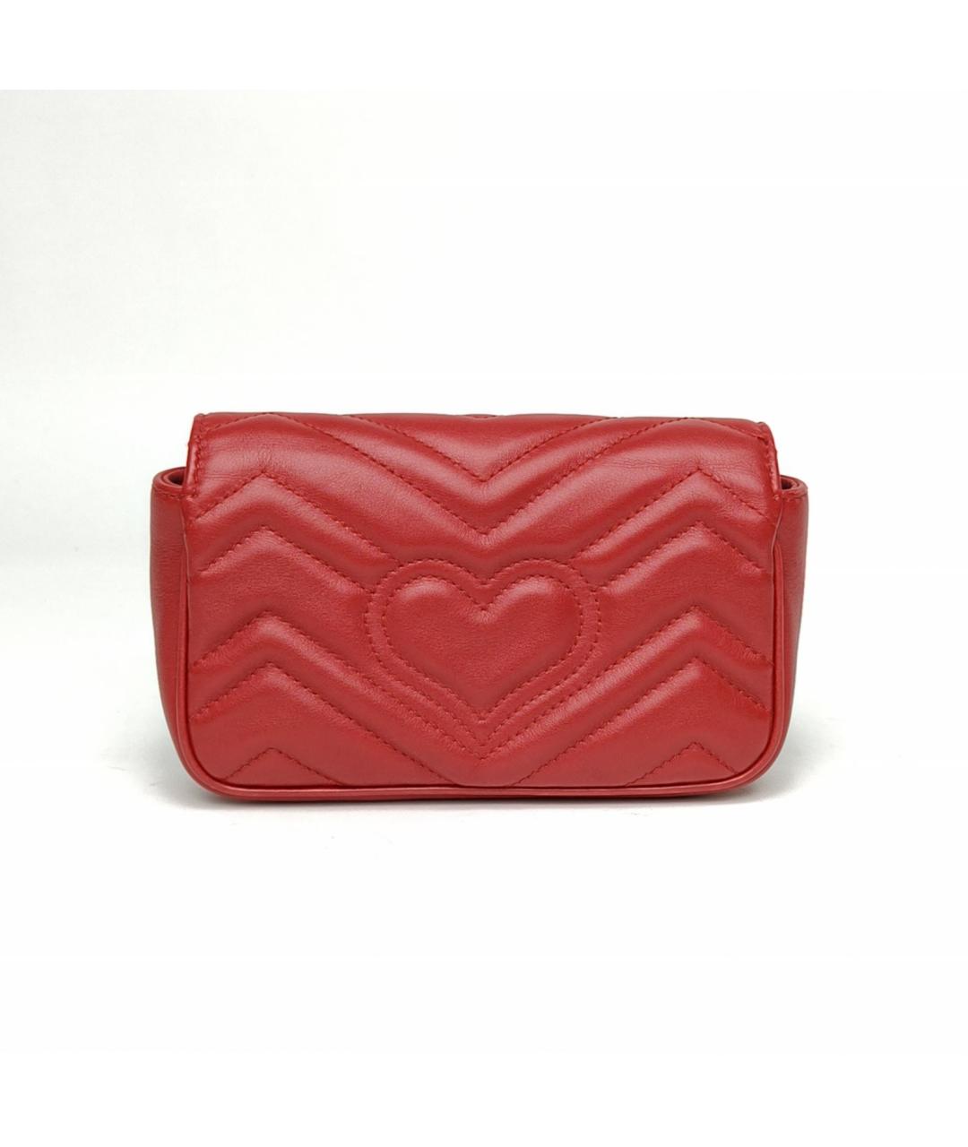 GUCCI Красная кожаная сумка через плечо, фото 4