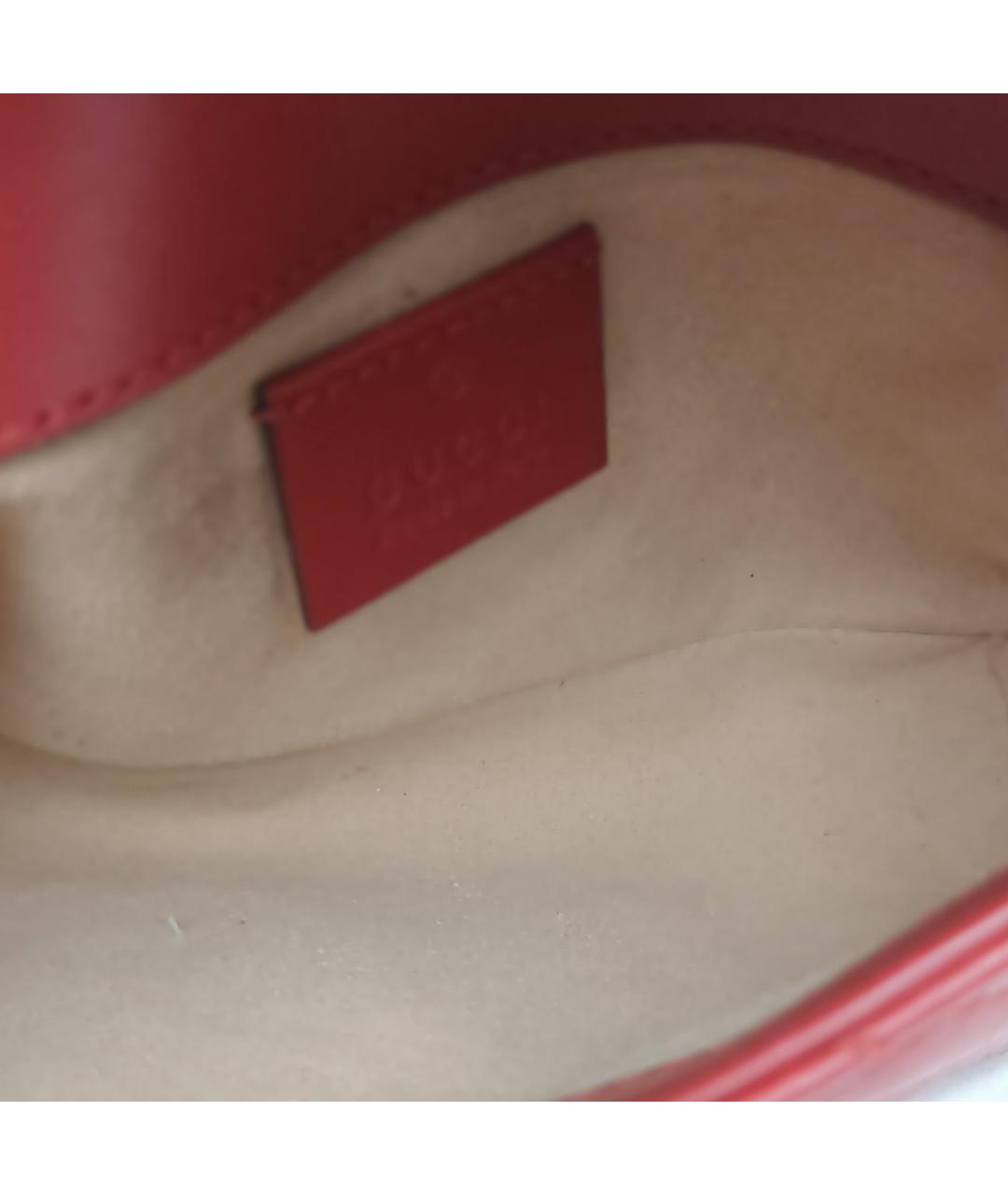 GUCCI Красная кожаная сумка через плечо, фото 7