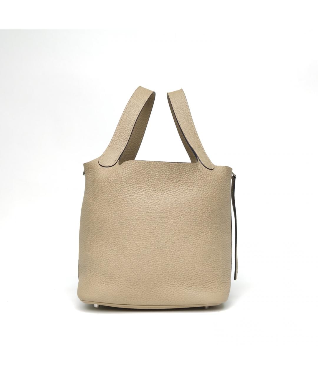 HERMES Бежевая кожаная сумка через плечо, фото 3