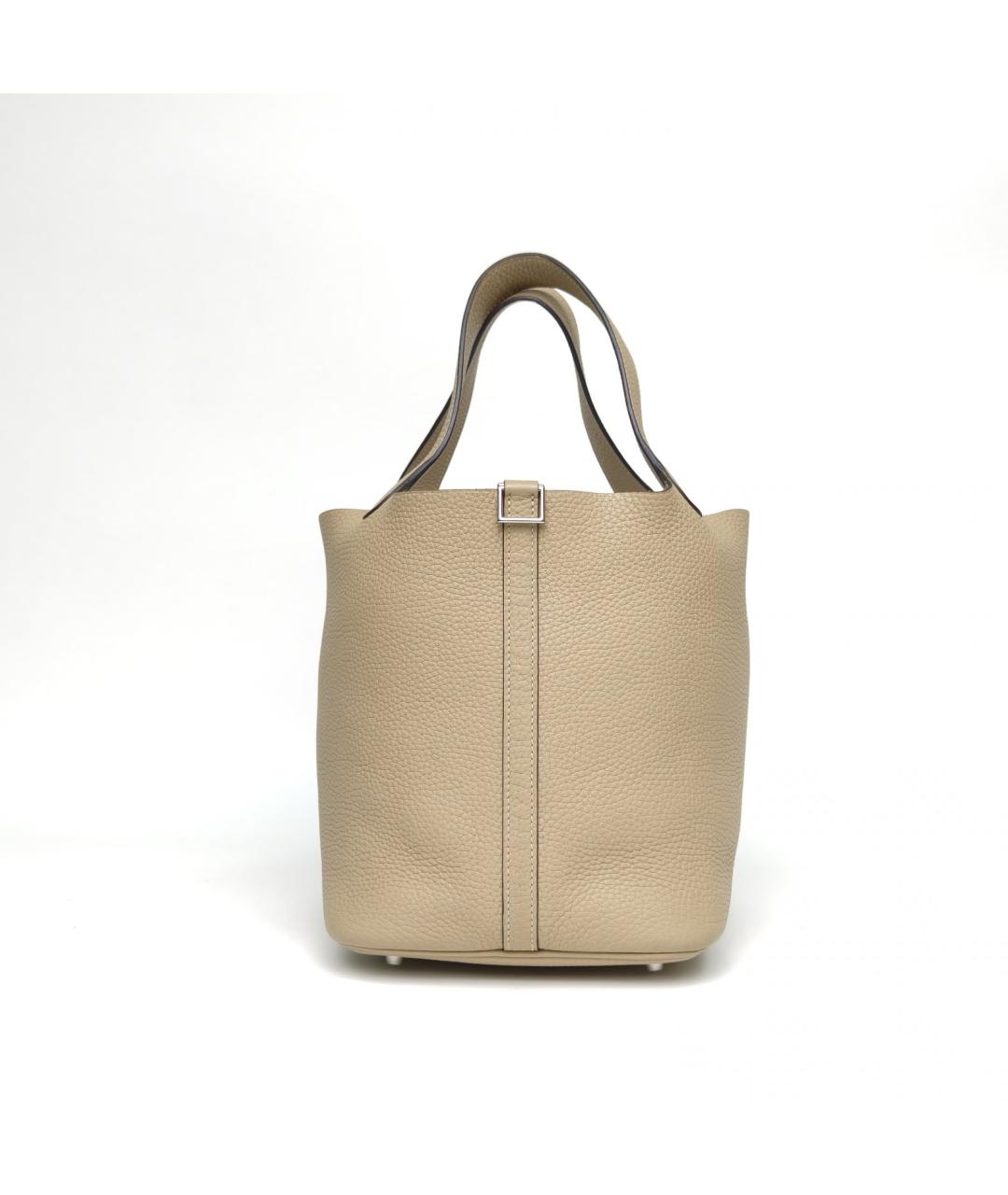 HERMES Бежевая кожаная сумка через плечо, фото 2