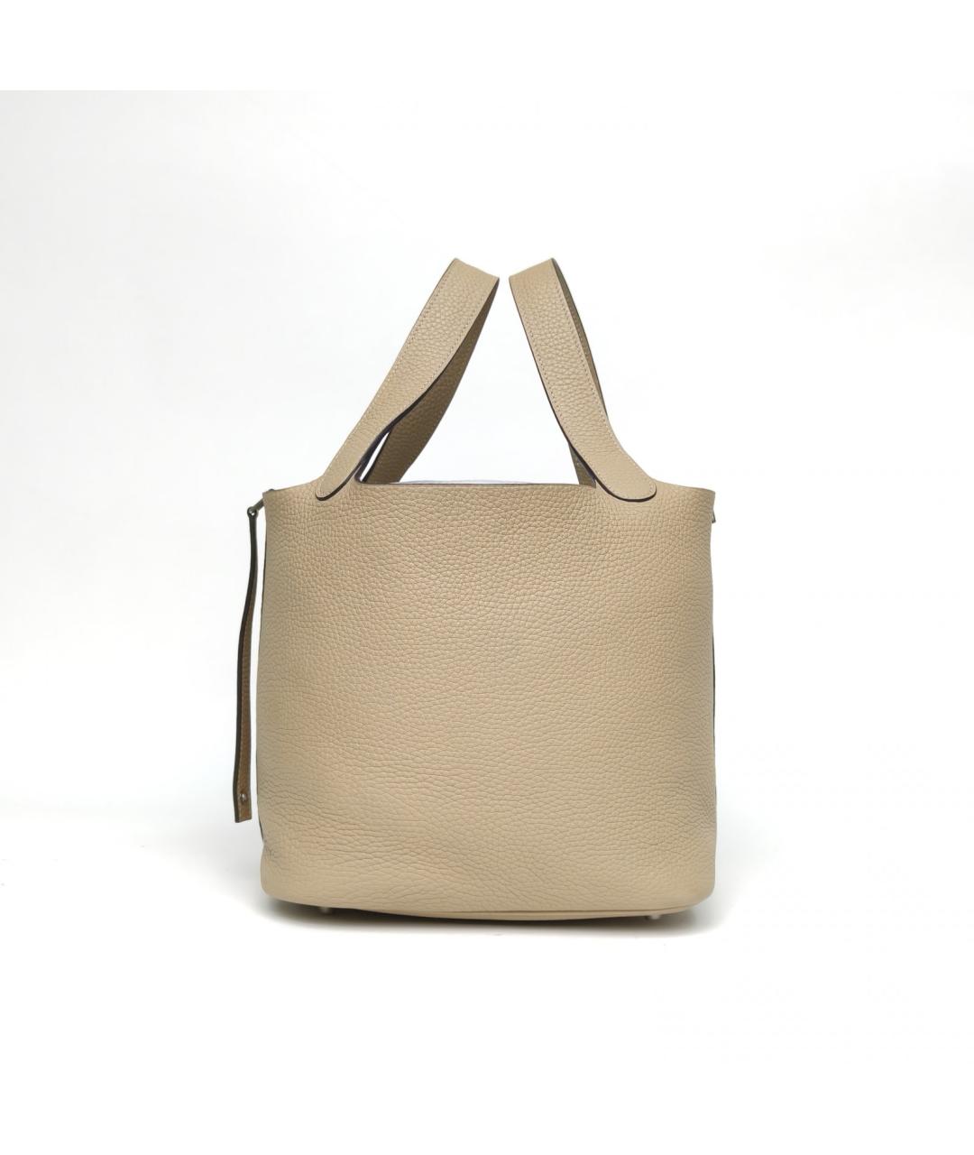 HERMES Бежевая кожаная сумка через плечо, фото 5