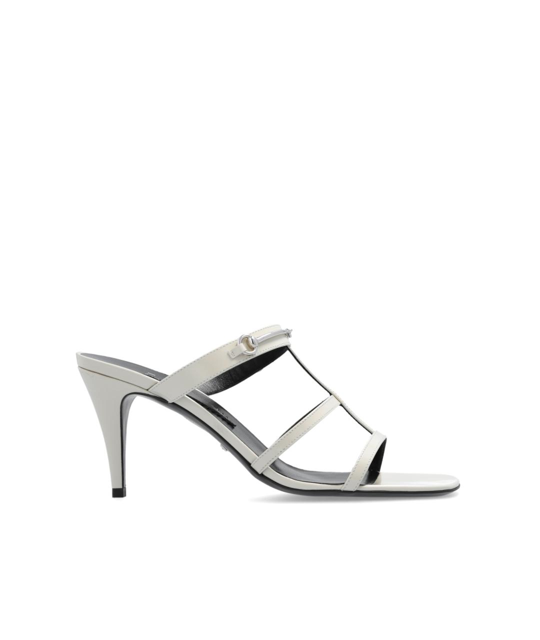 GUCCI Бежевые кожаные мюли, фото 1