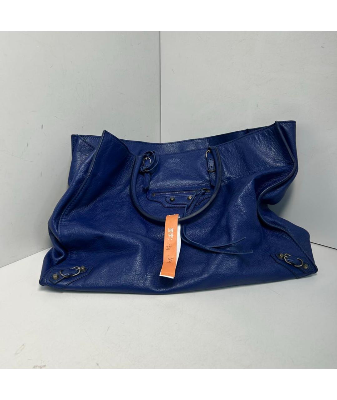 BALENCIAGA Синяя кожаная сумка через плечо, фото 8